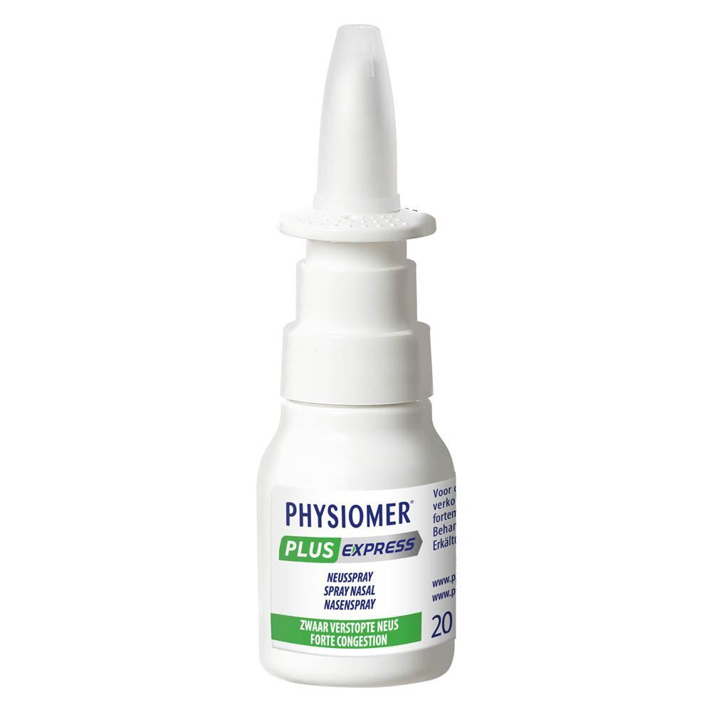 Un flacon de spray nasal Physiomer Plus Express, 20 ml.