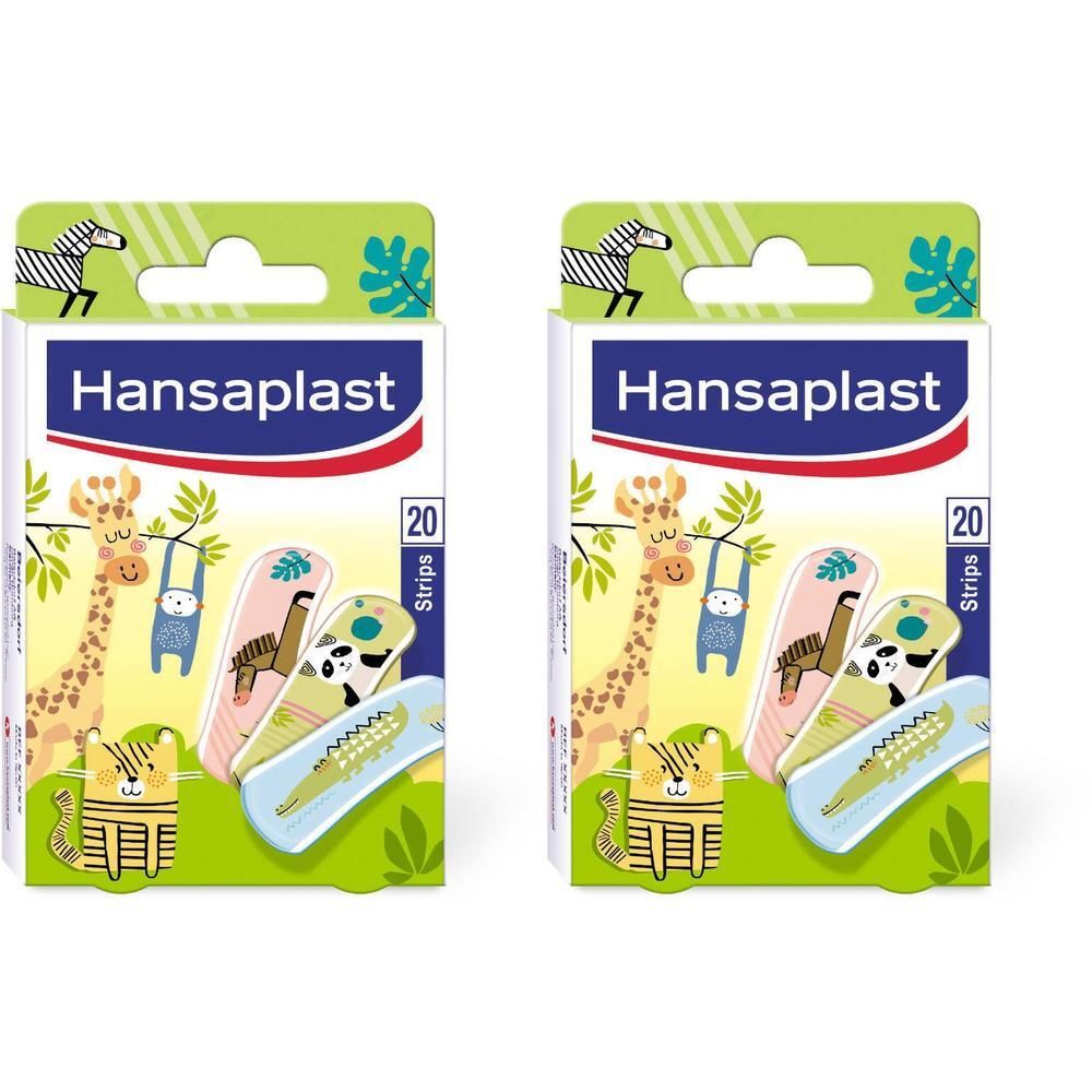 Boîte de pansements Hansaplast Kids. 20 strips. Motifs animaux.
