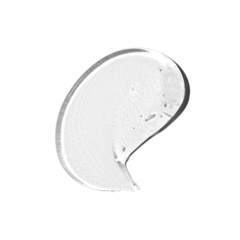 Substance claire, gélifiée sur fond blanc. Forme: goutte irrégulière.