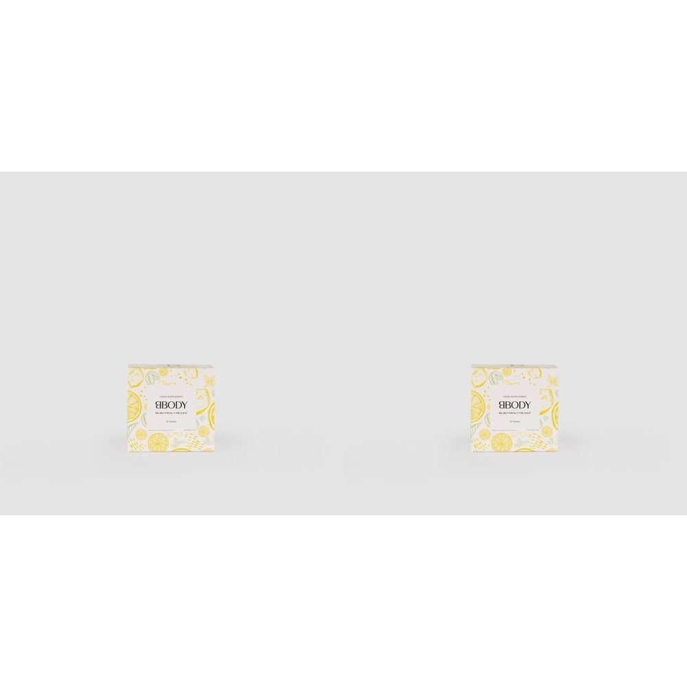 Deux petites boîtes avec logo BBODY et design citron, placées sur fond clair.