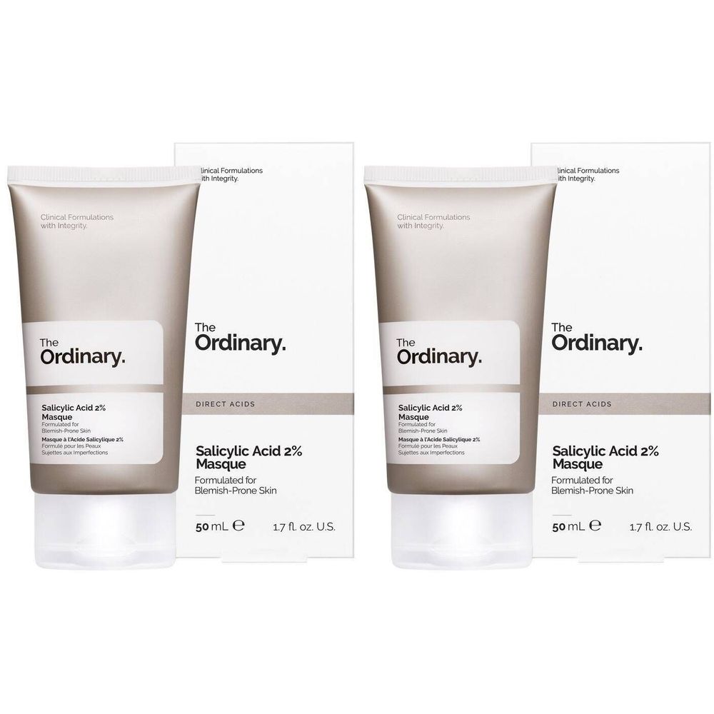 Deux tubes The Ordinary Salicylic Acid 2% Masque, chacun de 50 ml.
