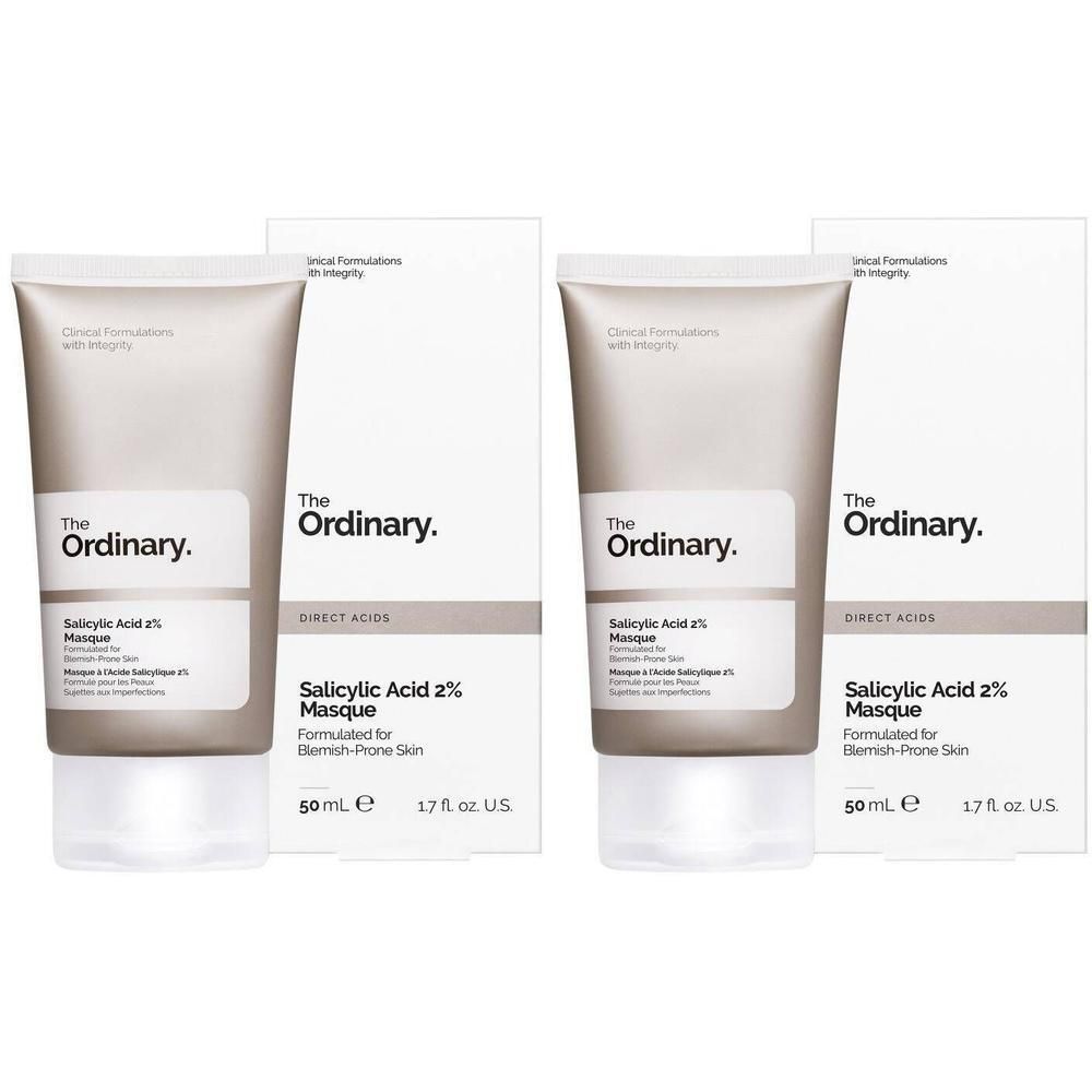 Deux tubes The Ordinary Salicylic Acid 2% Masque, chacun de 50 ml.