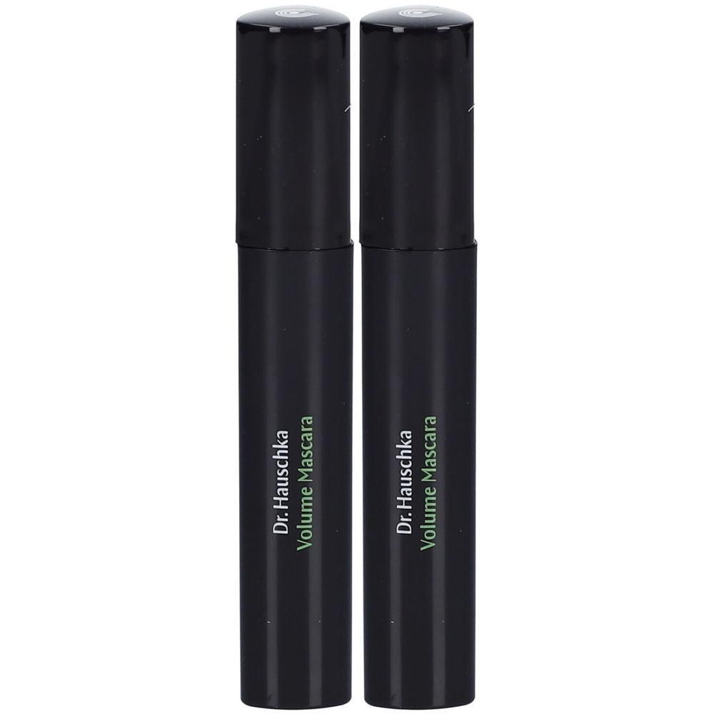 Deux tubes de mascara noirs. Inscription: Dr. Hauschka Volume Mascara.