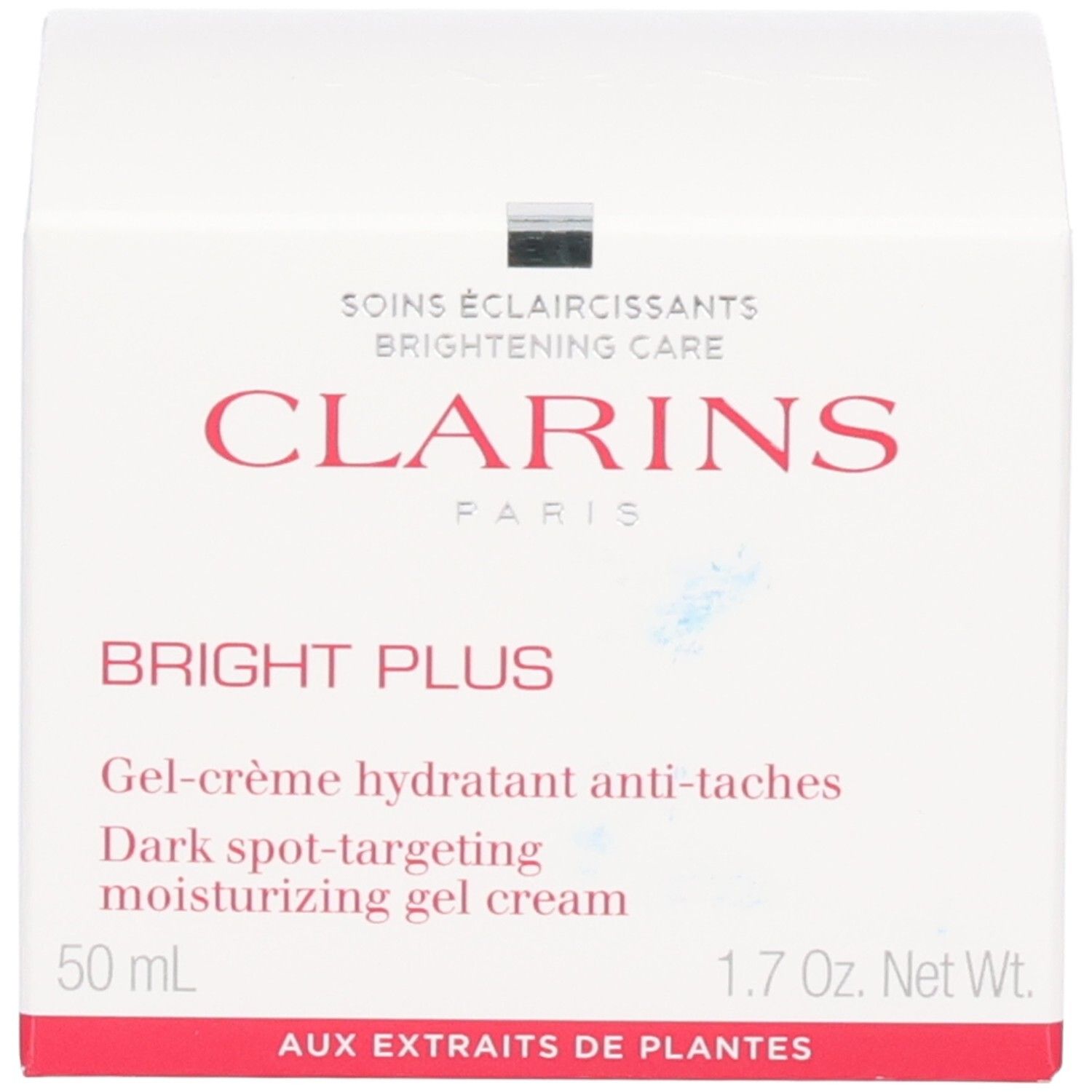 Clarins Bright Plus Gel-crème hydratant anti-taches, avec boîte.