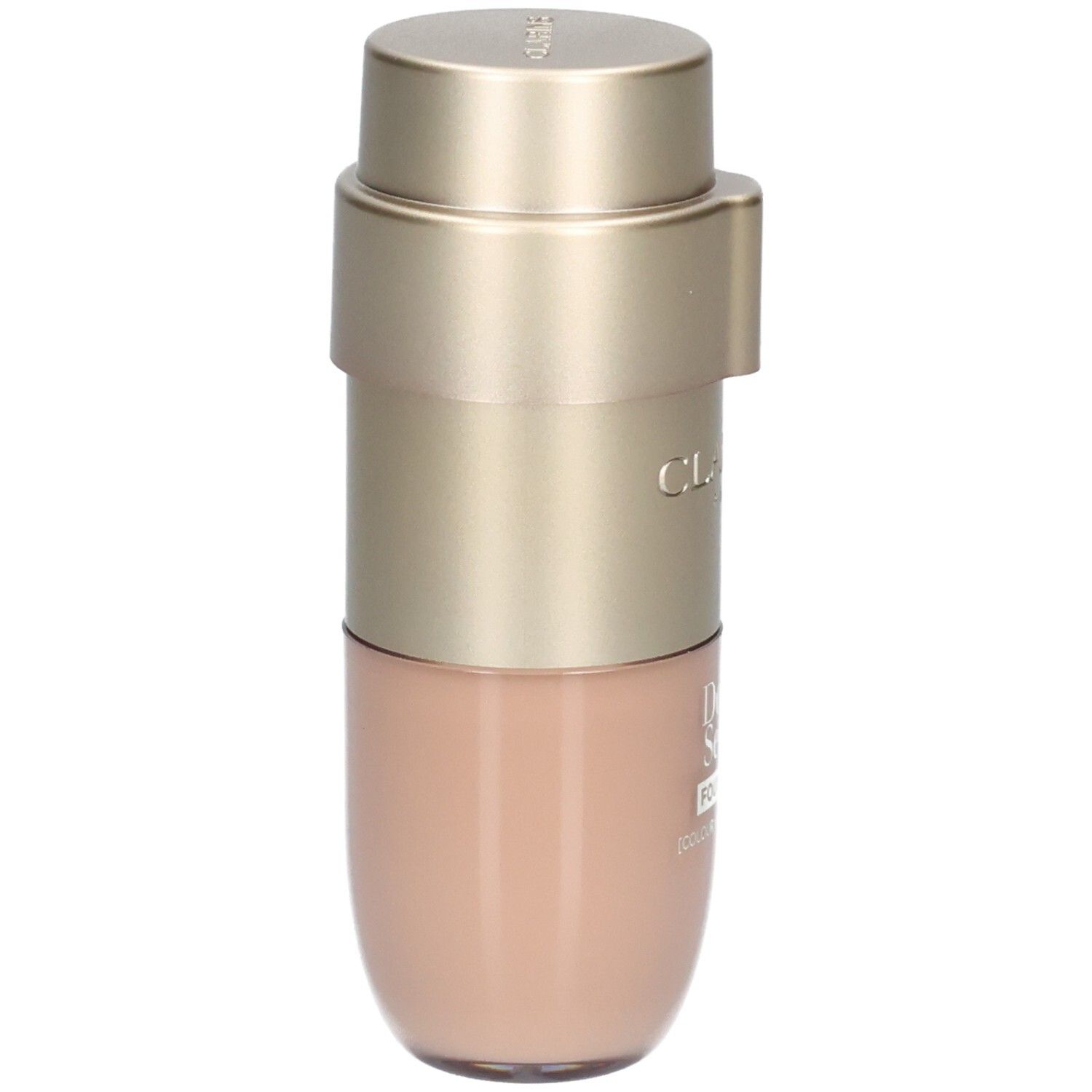 Clarins Double Serum Foundation L6W dans un emballage doré et beige clair.