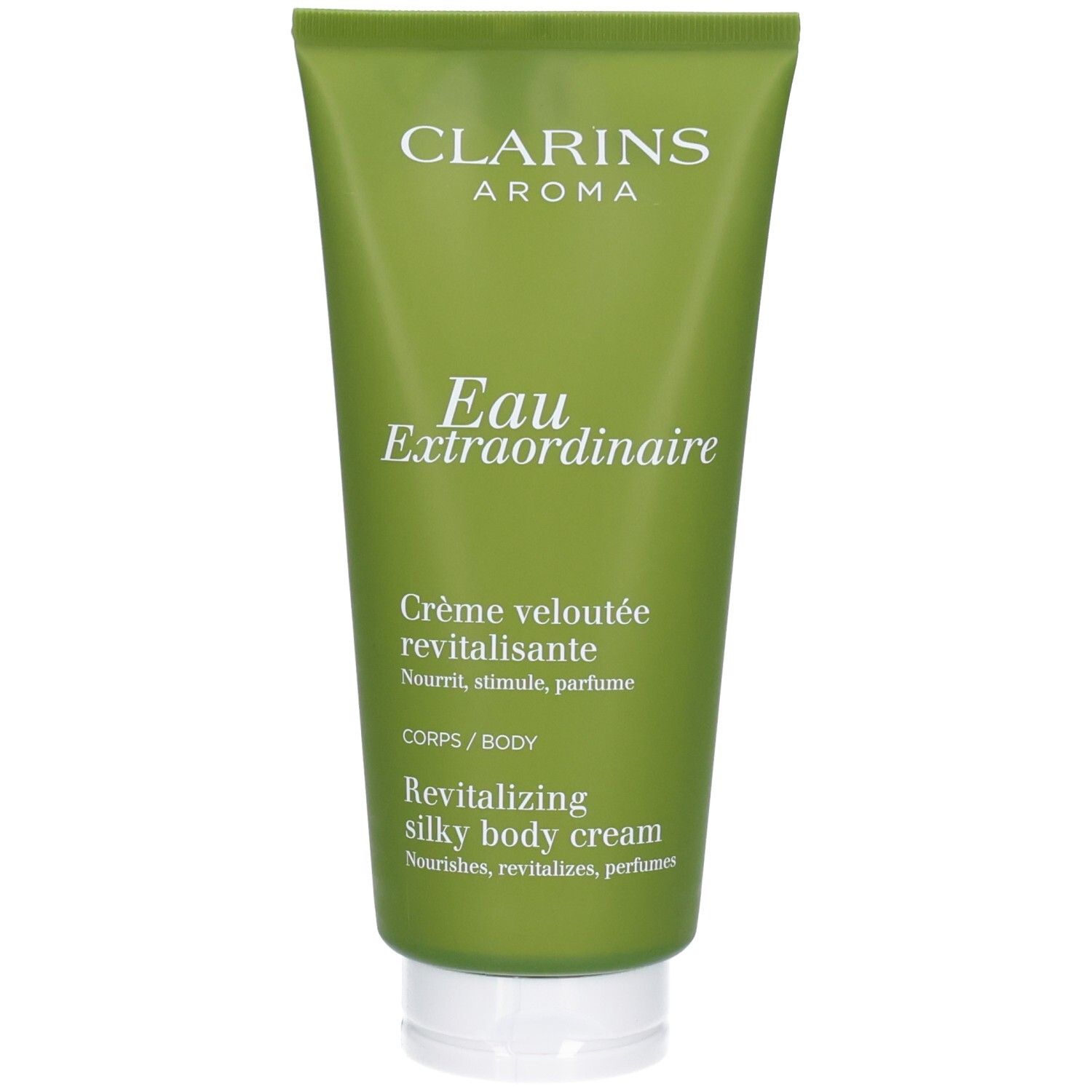Tube vert Clarins Aroma Eau Extraordinaire Crème Veloutée Revitalisante.