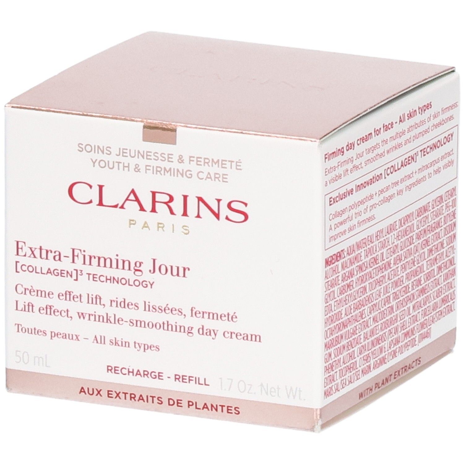 Clarins Extra-Firming Jour Crème de jour, 50ml, avec extraits de plantes.