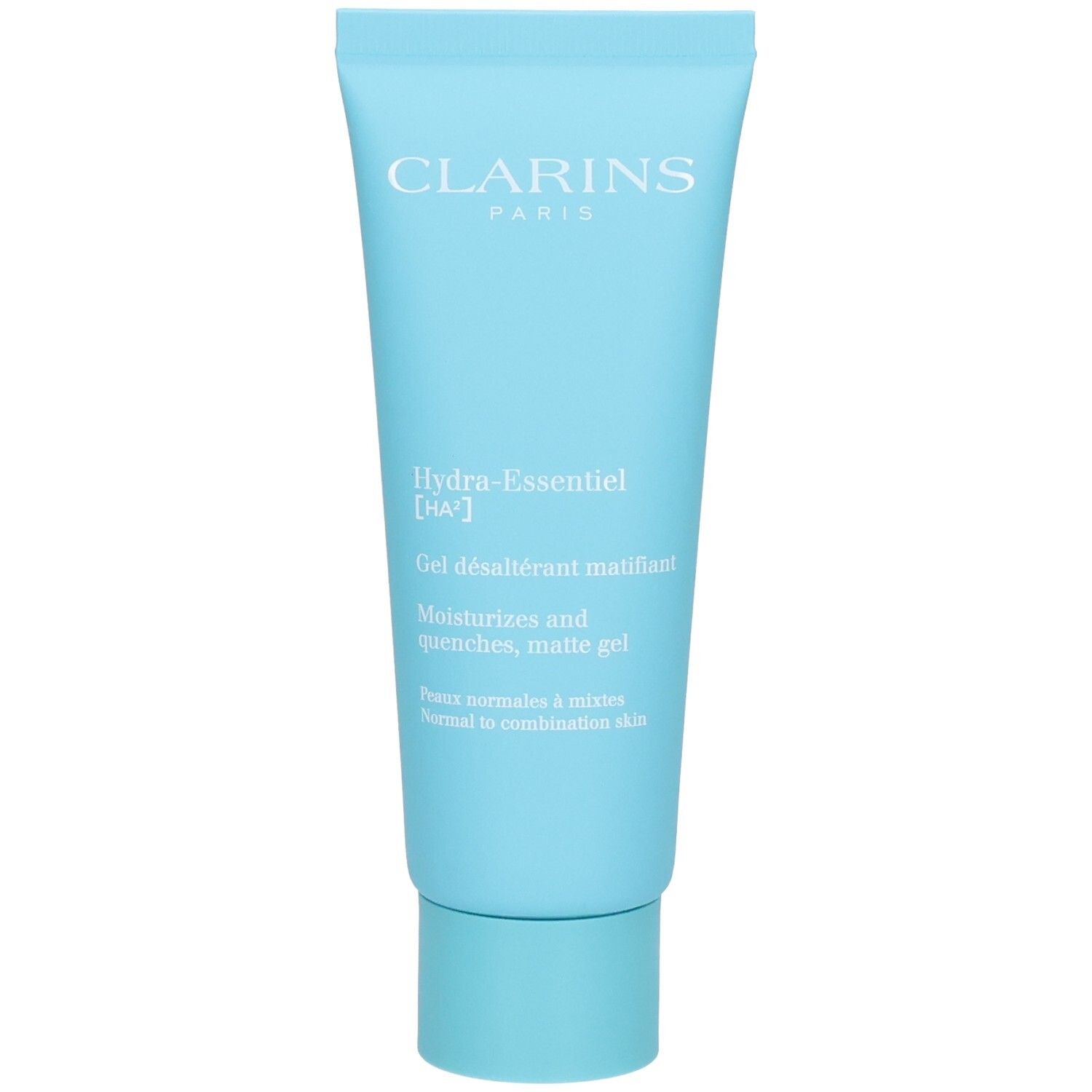 Tube Clarins Hydra-Essentiel [HA²] Gel Matifiant avec bouchon à vis.