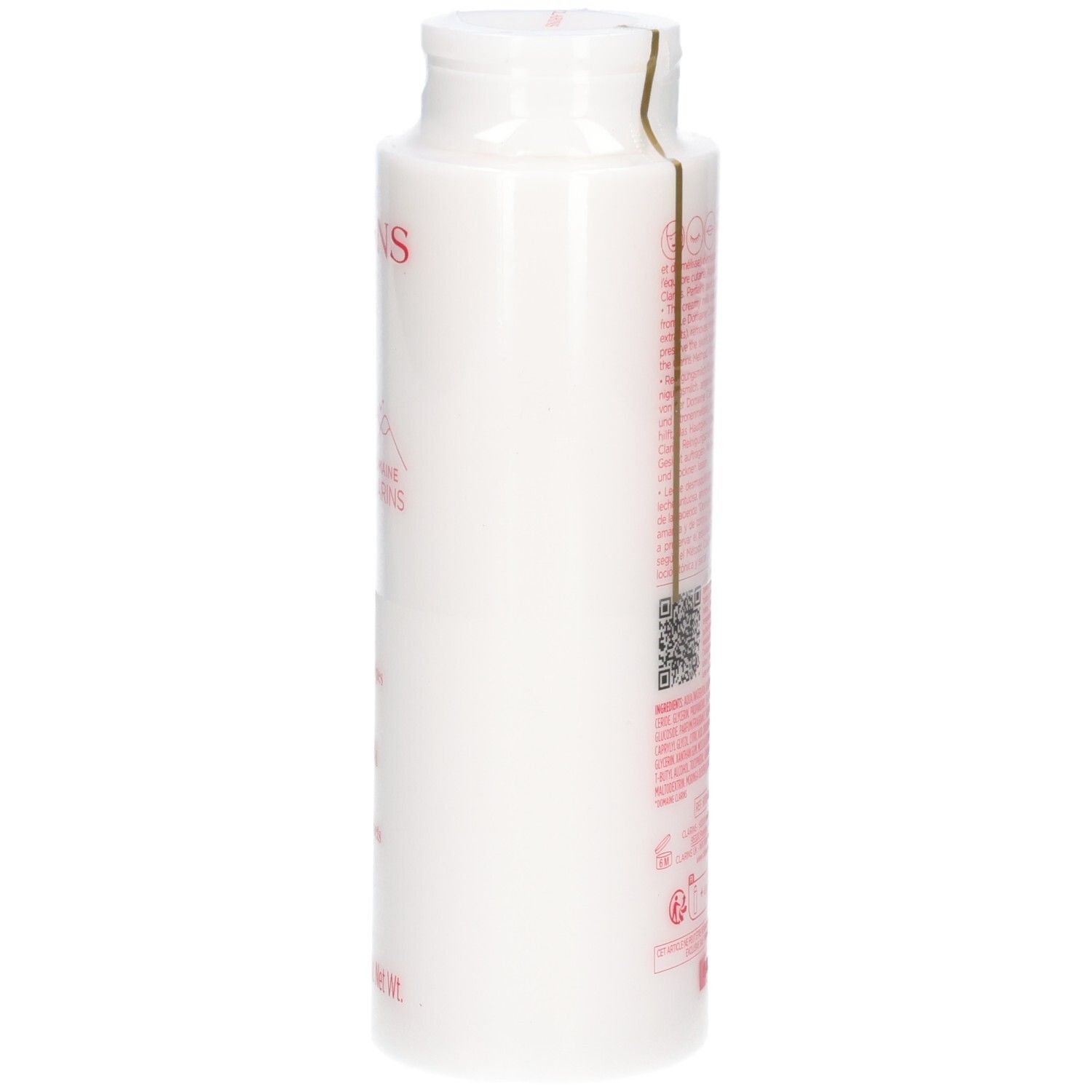 Clarins Lait Velours Demaquillant, 400 ml, vue latérale.