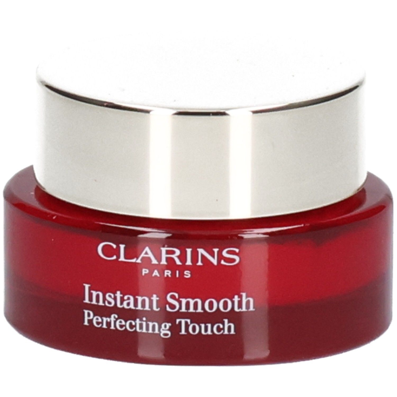 Pot Clarins Instant Smooth Perfecting Touch avec couvercle argenté.