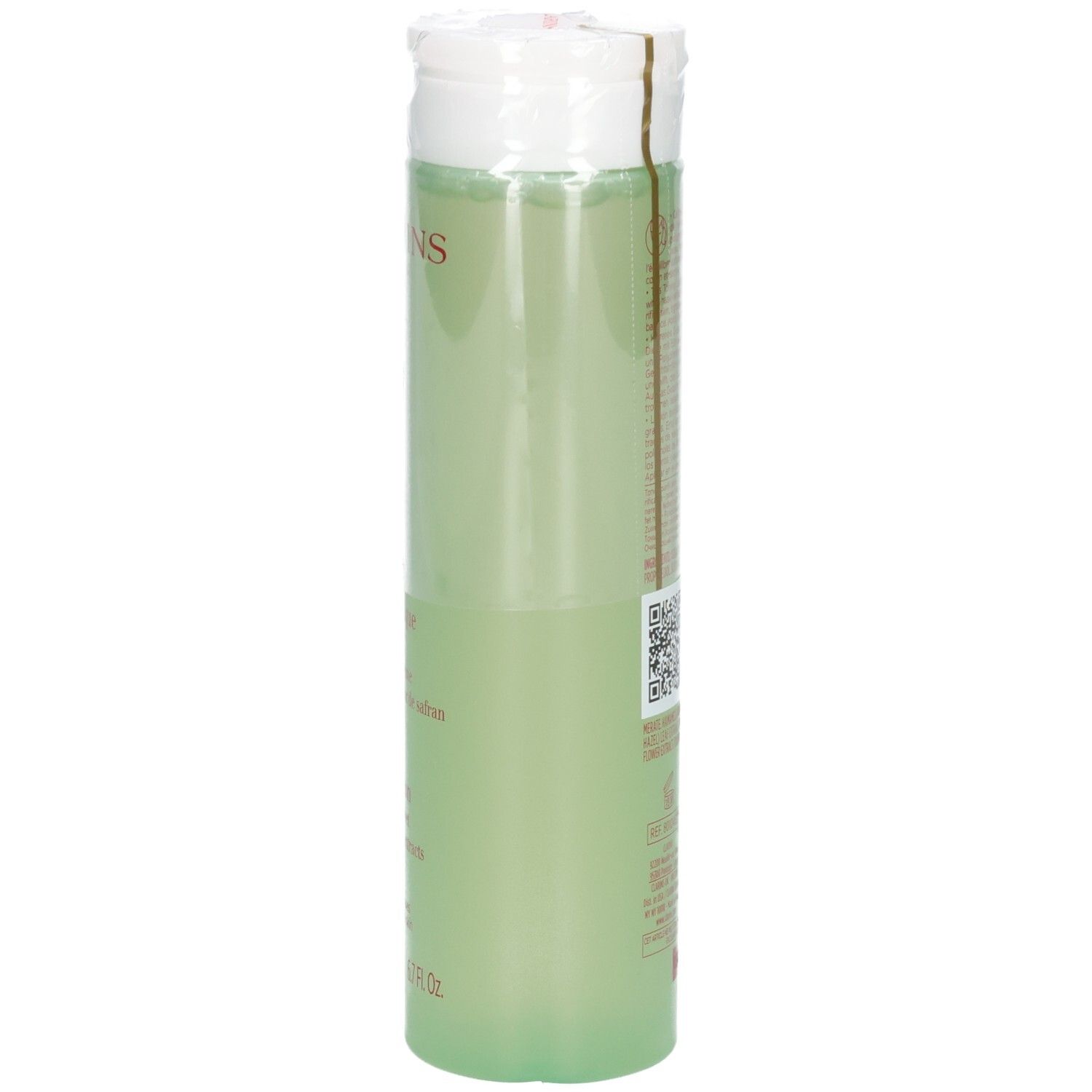 Clarins Lotion Tonique Purifiante, vue latérale du flacon avec étiquette.
