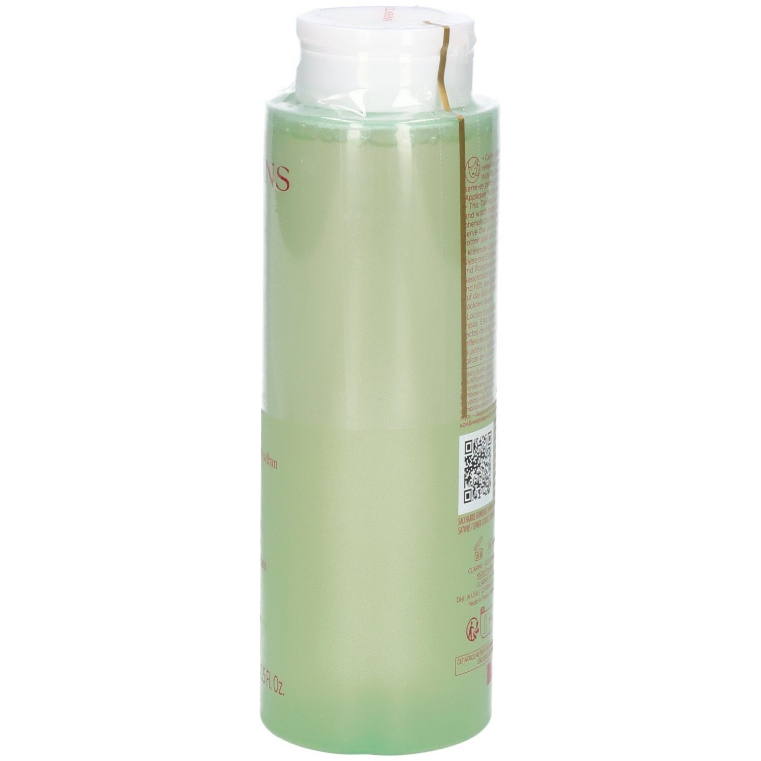 Clarins Lotion Tonique Purifiante, 400 ml, côté du flacon.