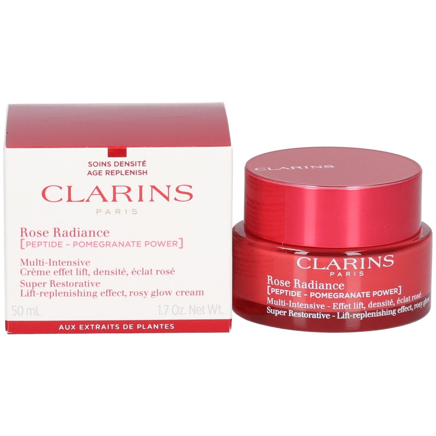Crème Rose Radiance Clarins et son emballage.