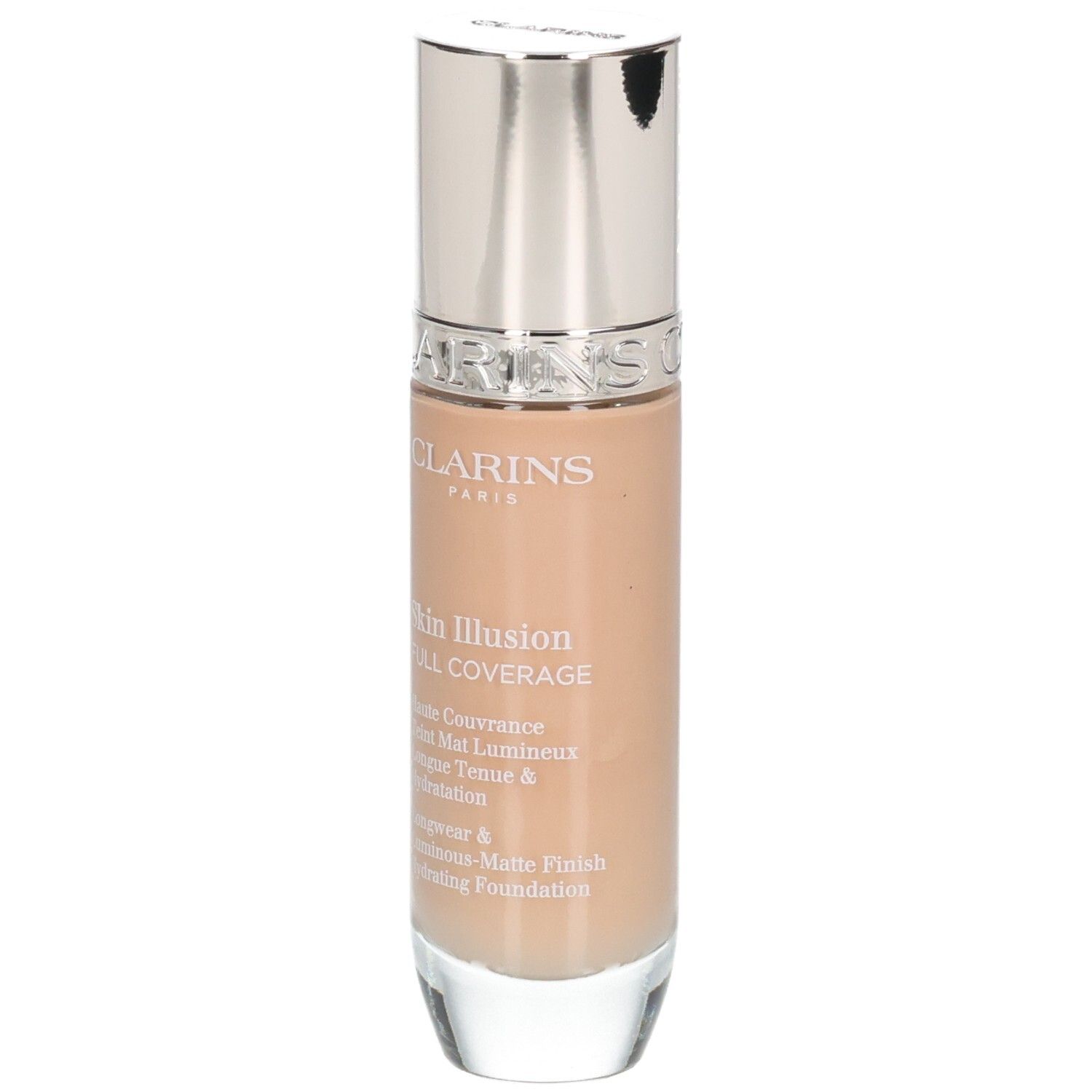 Fond de teint Clarins Skin Illusion Full Coverage, teinte 108.5, vue de face.