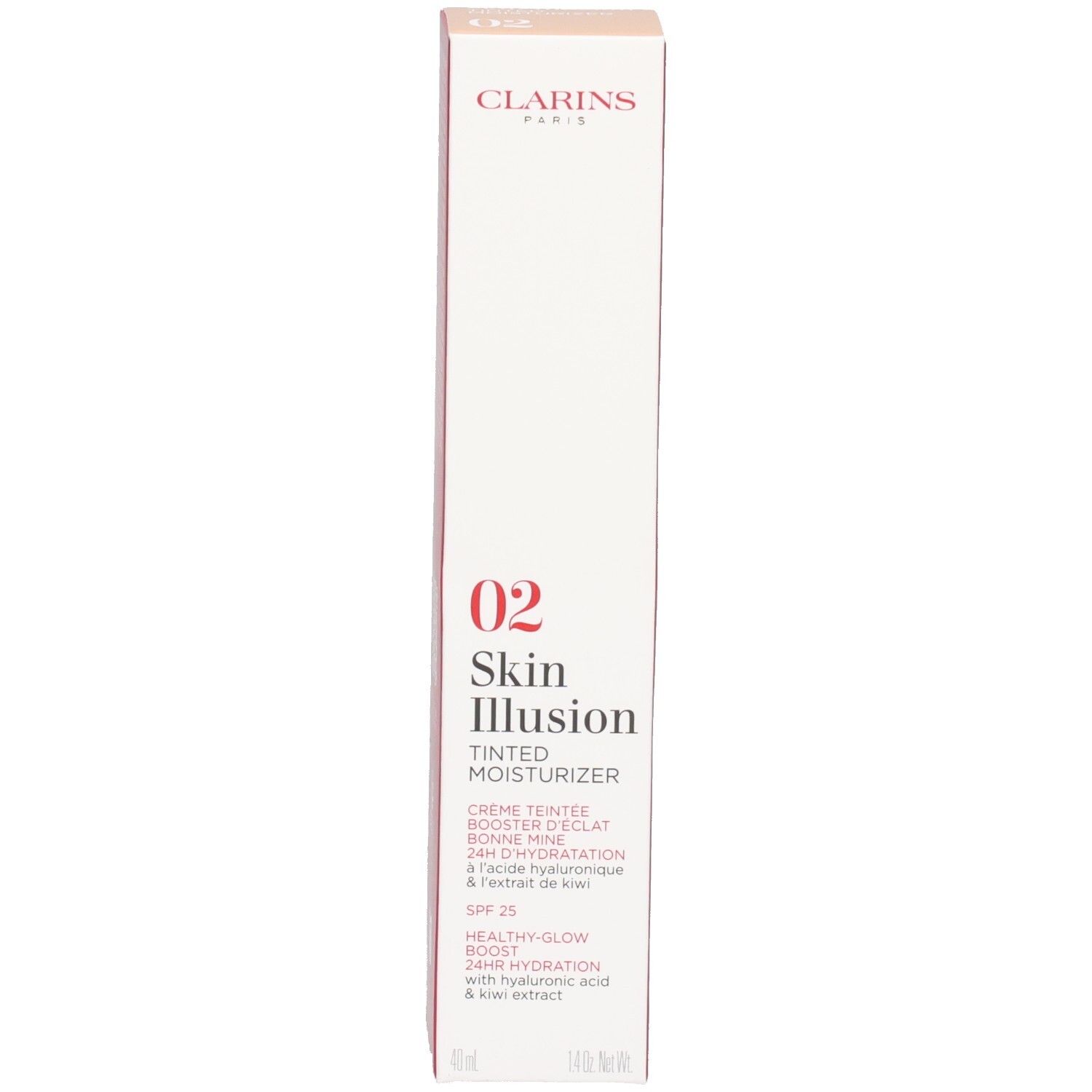 Boîte de la crème teintée hydratante Clarins Skin Illusion SPF 25.