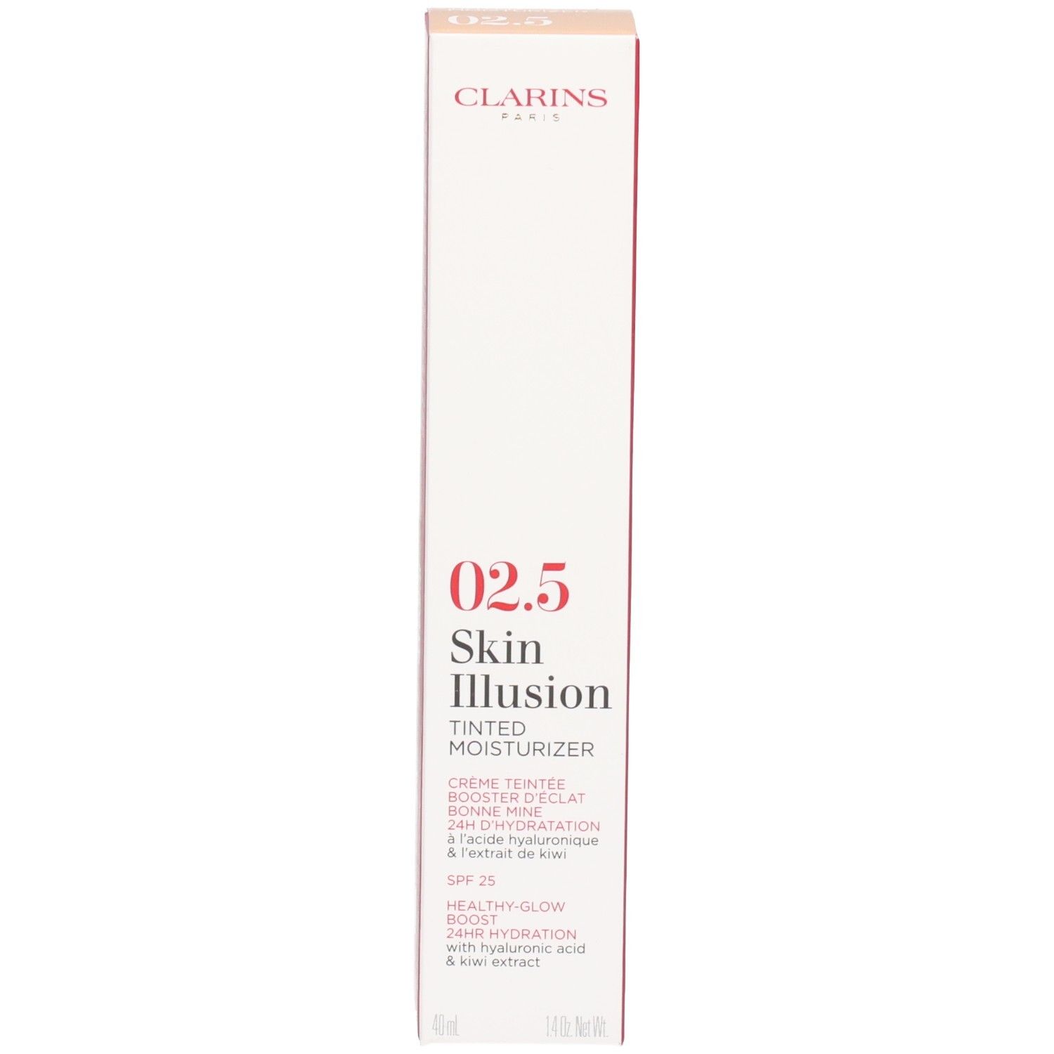 Boîte de la Clarins Skin Illusion crème teintée SPF 25, teinte 025.