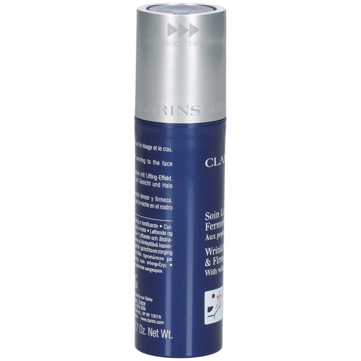 Clarins Men soin visage, verso avec instructions et ingrédients.