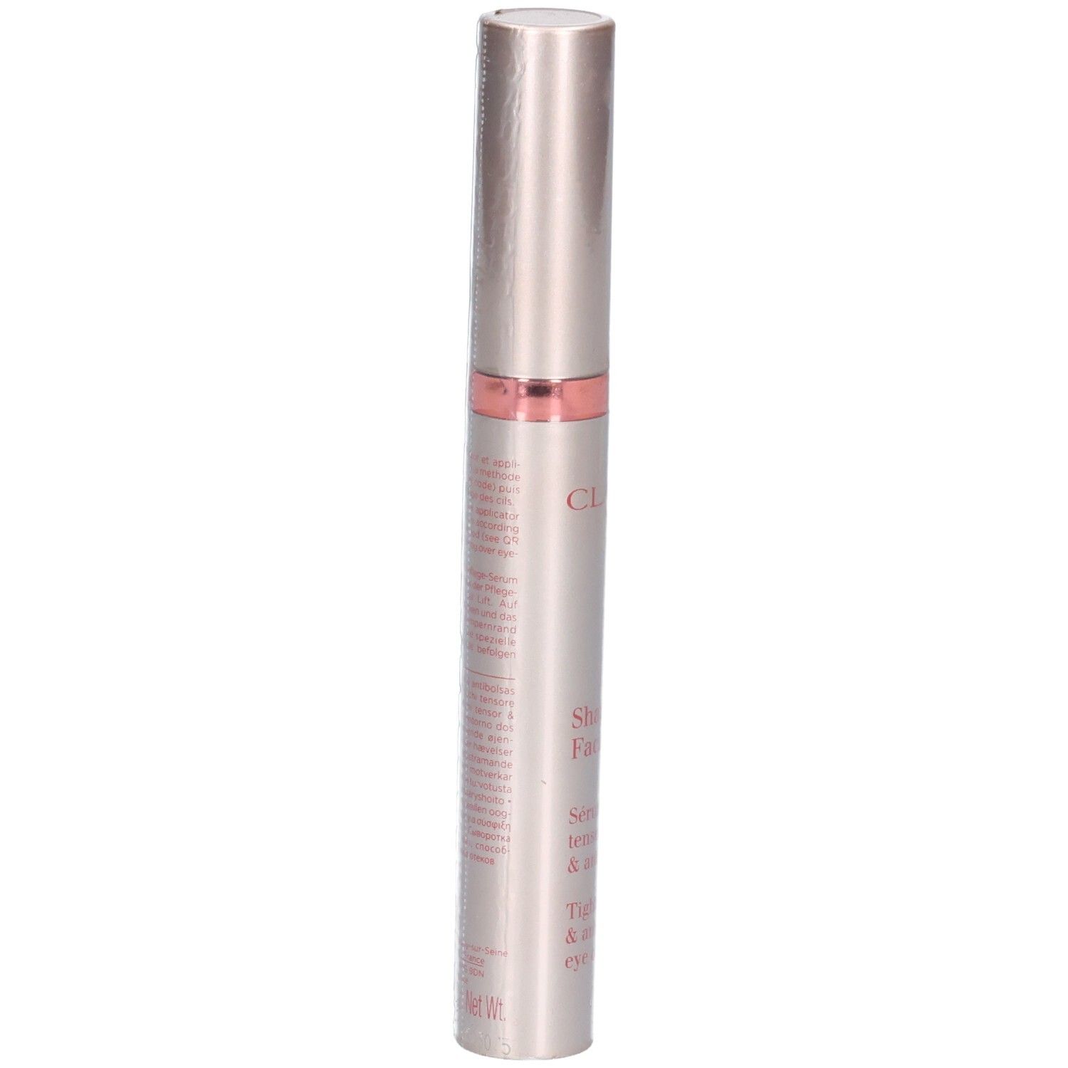 Sérum Clarins V Shaping Facial Lift, arrière avec texte.