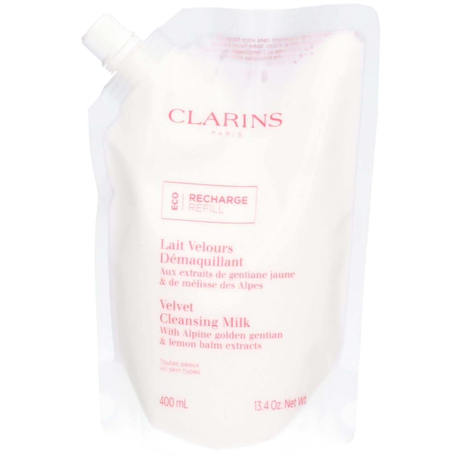 Clarins recharge Lait Velours Démaquillant, 400 ml.