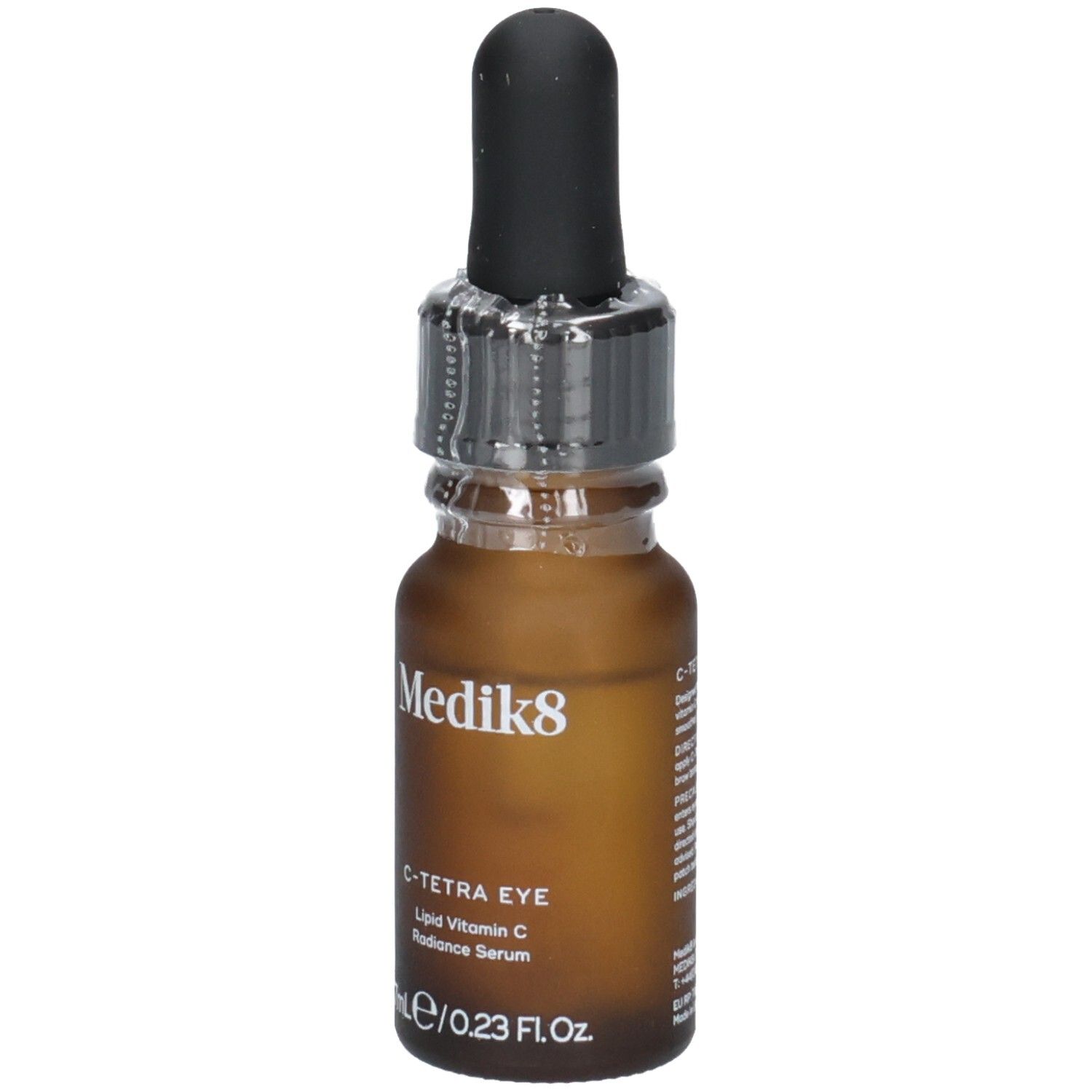 Sérum contour des yeux Medik8 C-Tetra dans un flacon en verre brun avec pipette. 7ml / 0.23 Fl. Oz.
