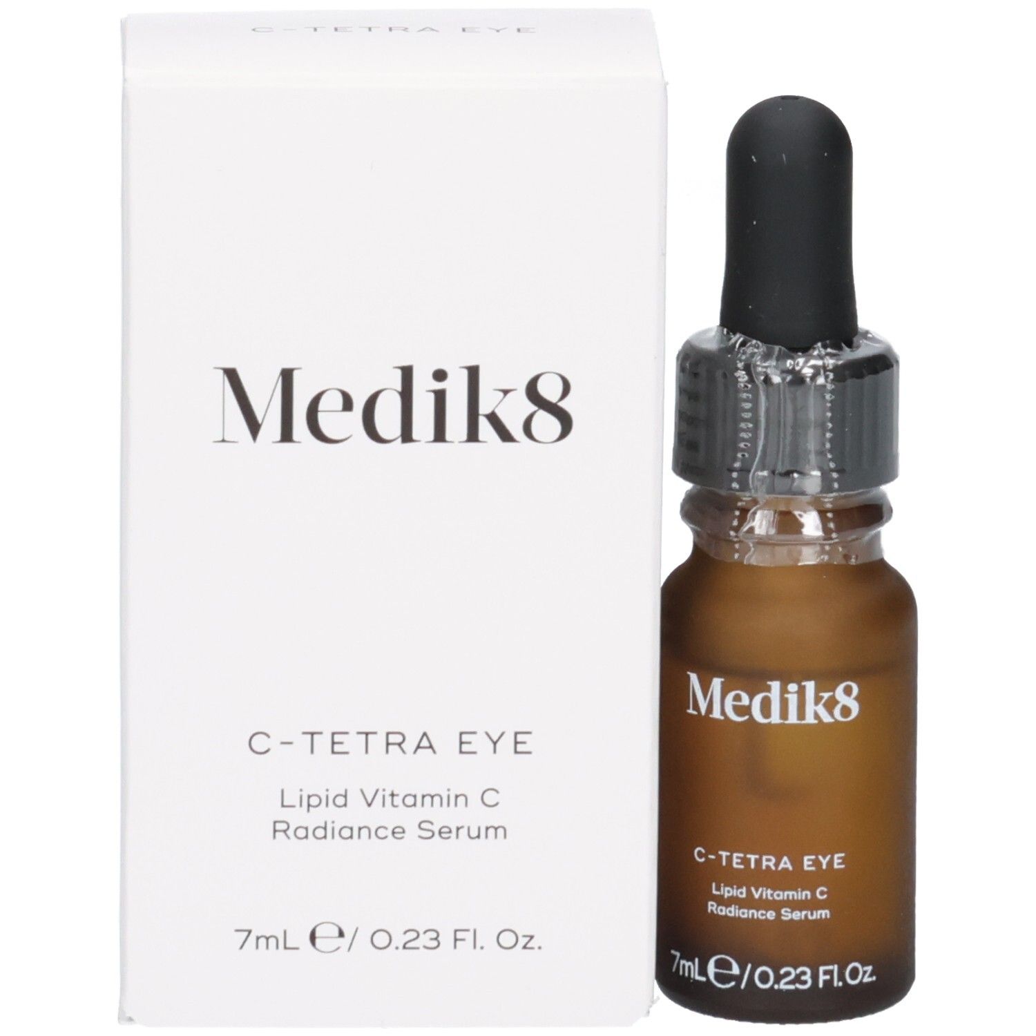 Flacon et emballage du sérum contour des yeux Medik8 C-Tetra. 7ml / 0.23 Fl. Oz.