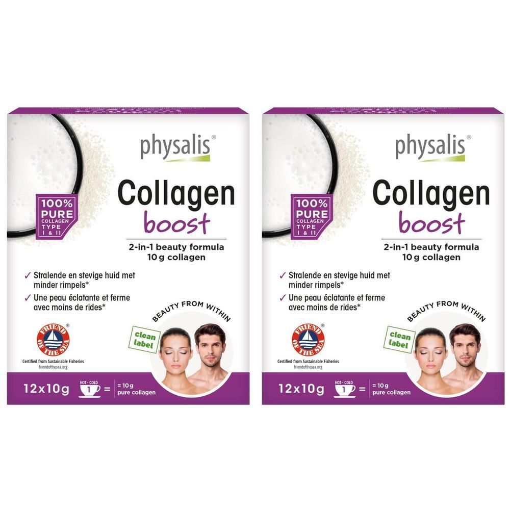 Deux boîtes de physalis® Collagen Boost, formule beauté 2-en-1, 12x10g.