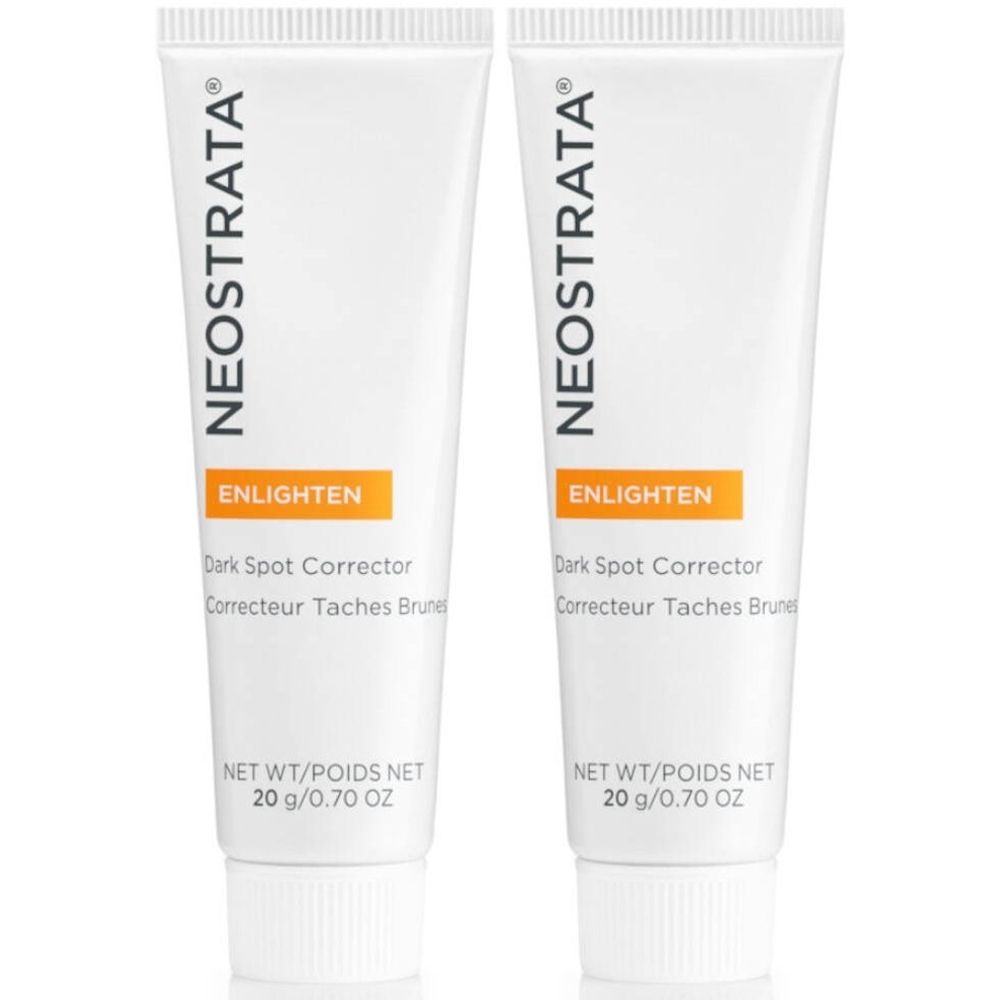 Deux tubes de NEOSTRATA® Correcteur Taches Brunes. Blancs, texte et encart orange. 20 g.