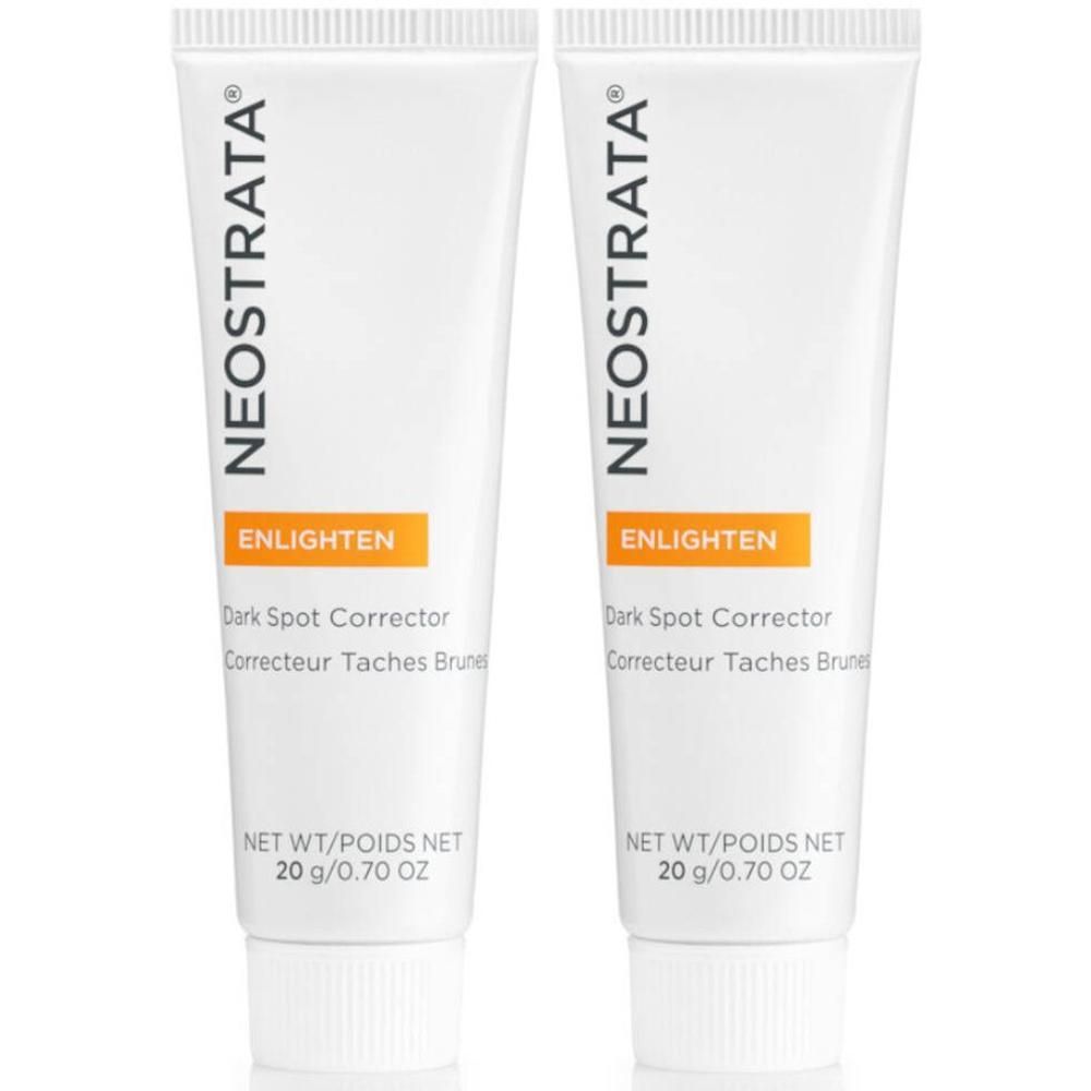 Deux tubes de NEOSTRATA® Correcteur Taches Brunes. Blancs, texte et encart orange. 20 g.