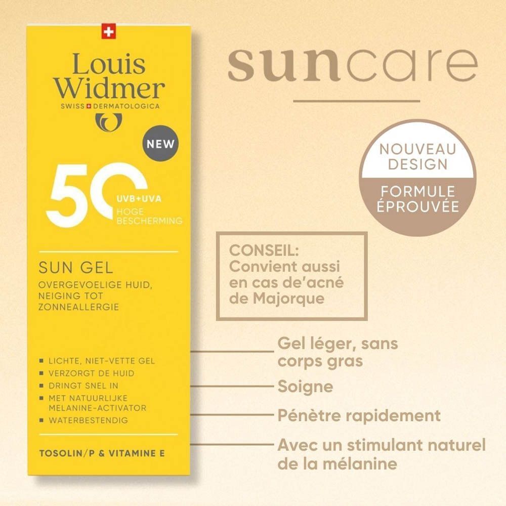 Goutte de gel avec pipette, "Panthenol". Hexagone "E VITAMIN". Louis Widmer Suncare.