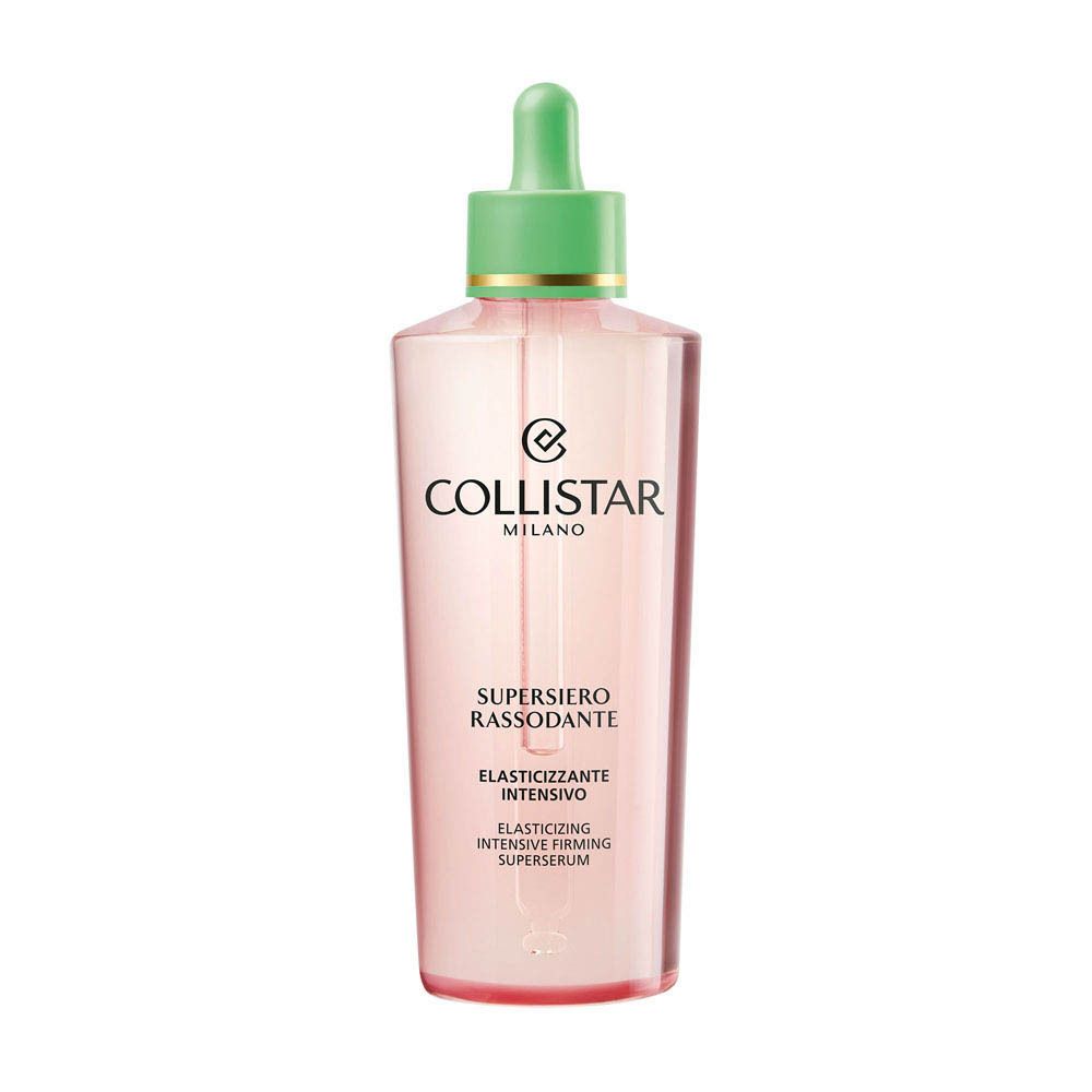 Collistar Supersiero avec pipette, liquide rose, bouchon vert.