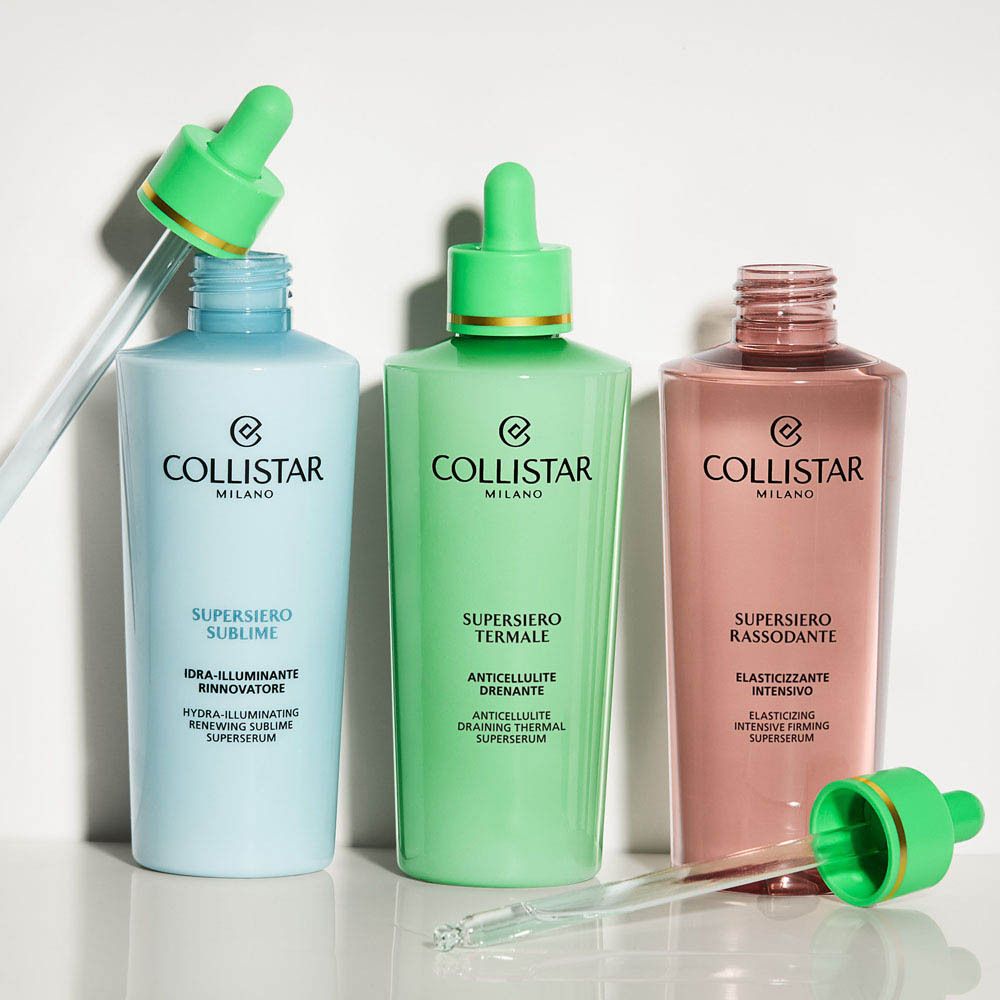 Collistar Supersiero emballage côté, boîte verte avec texte.