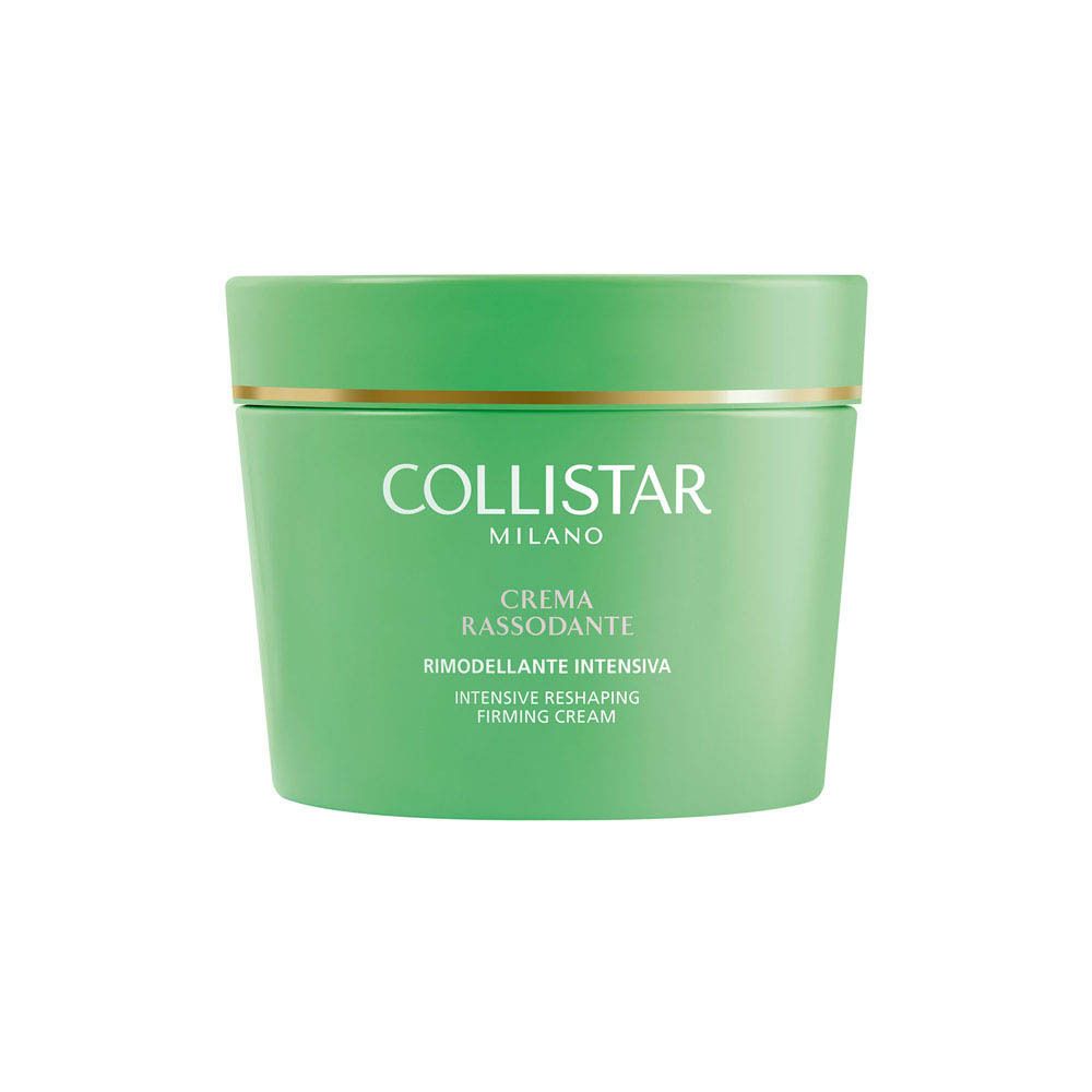 Crème Raffermissante Remodelante Intensive Collistar dans un pot vert à bord doré.