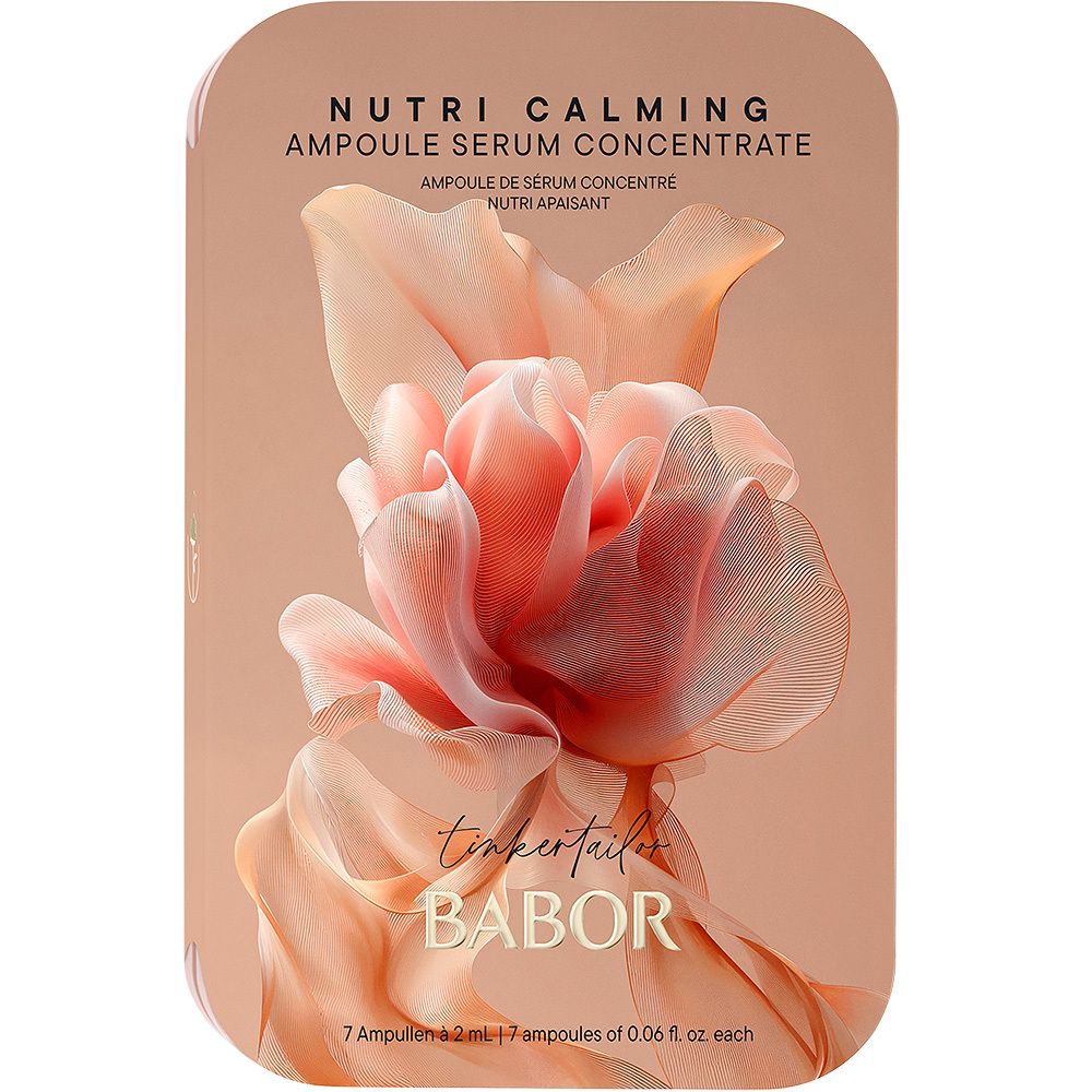 Babor Nutri Calming Ampoule Serum Concentrate avec une délicate illustration florale.