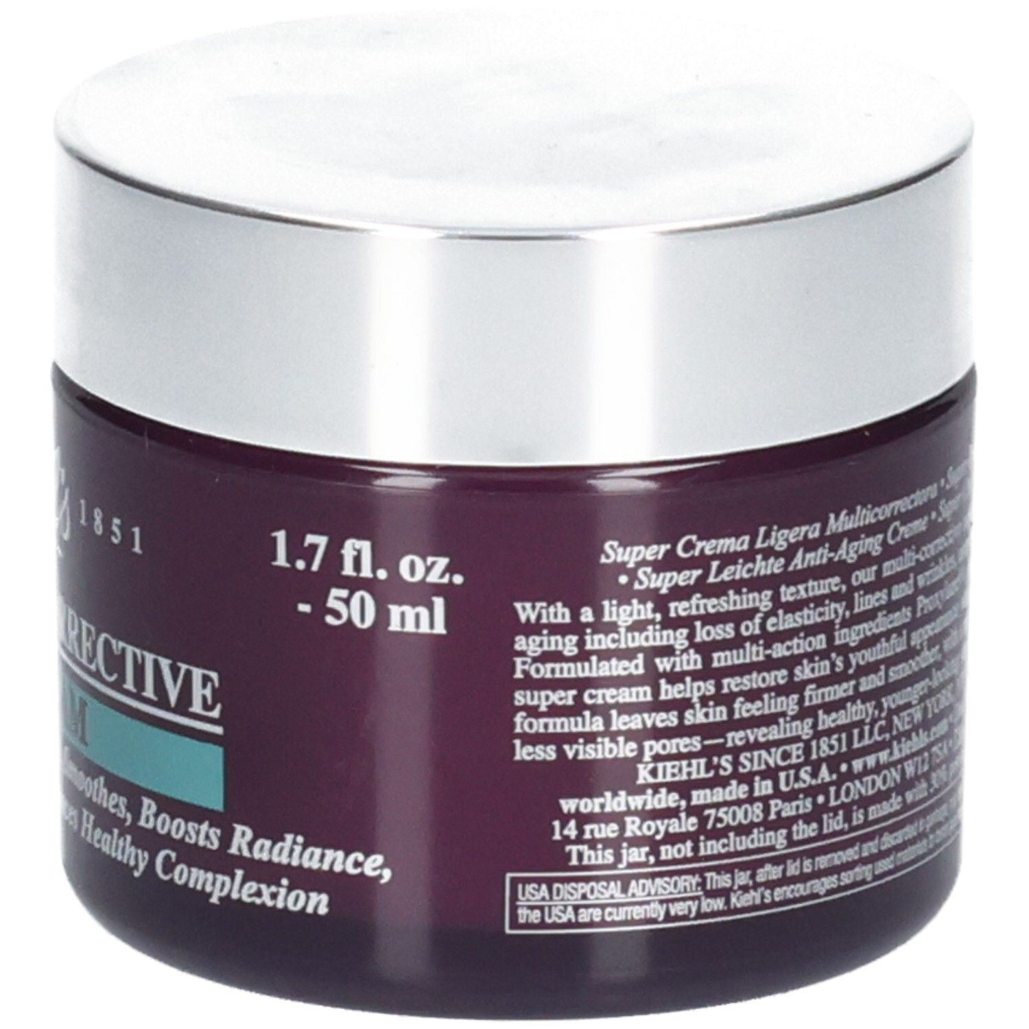 Kiehl's Super Crème Légère Multicorrectrice Anti-Âge, 50 ml.
