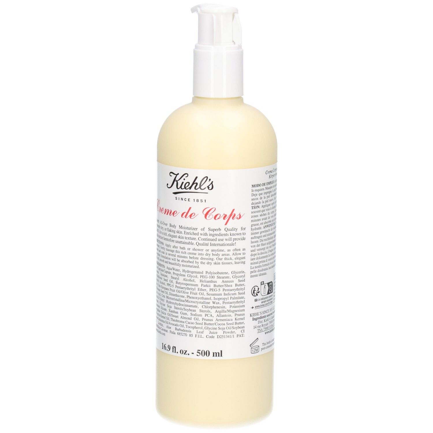 Kiehl's Crème de Corps, vue avant avec étiquette.