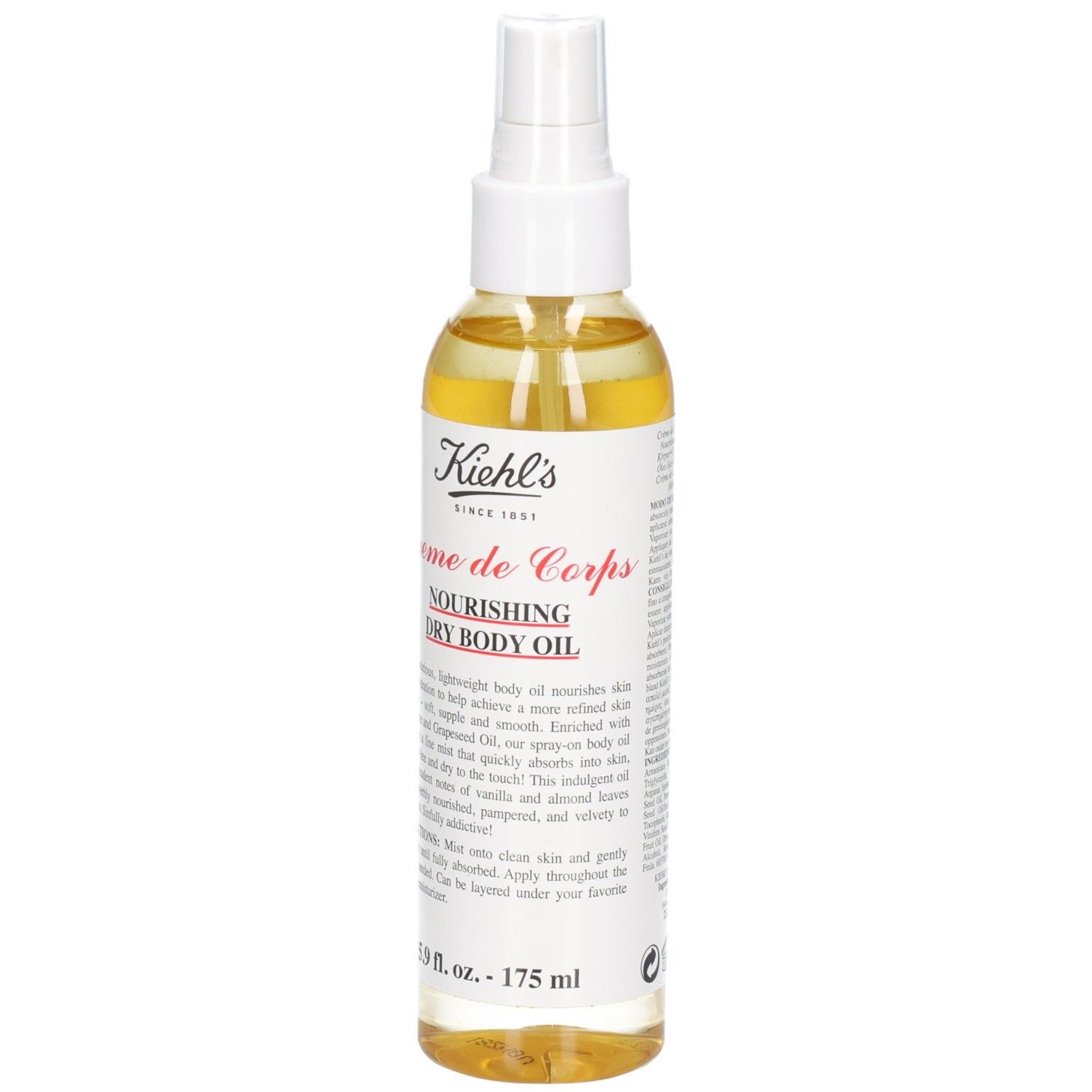 Kiehl's Crème de Corps Huile Sèche Nourrissante dans un flacon pompe.