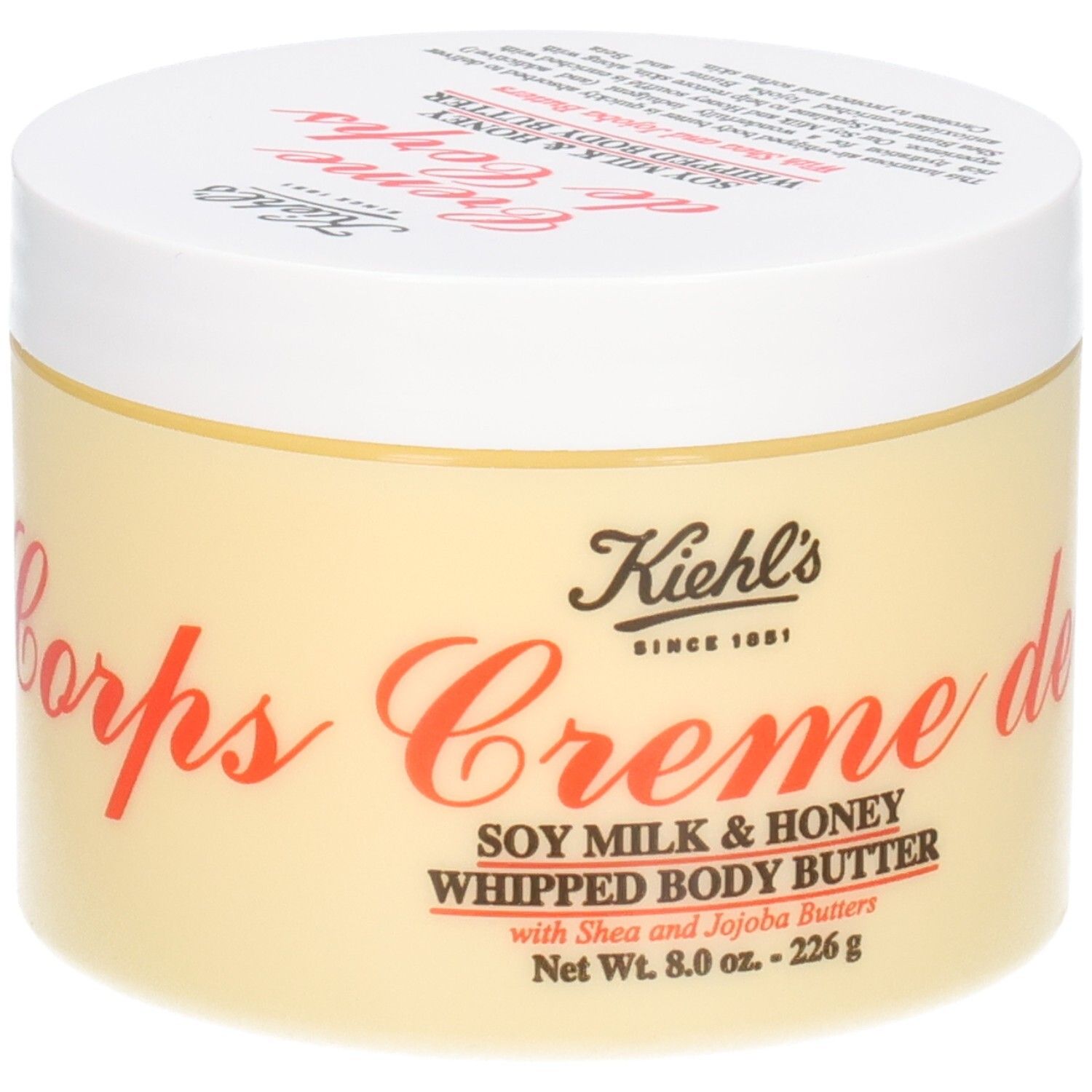 KIEHL'S Crème de Corps Soy Milk & Honey Whipped Body Butter, 226g.
