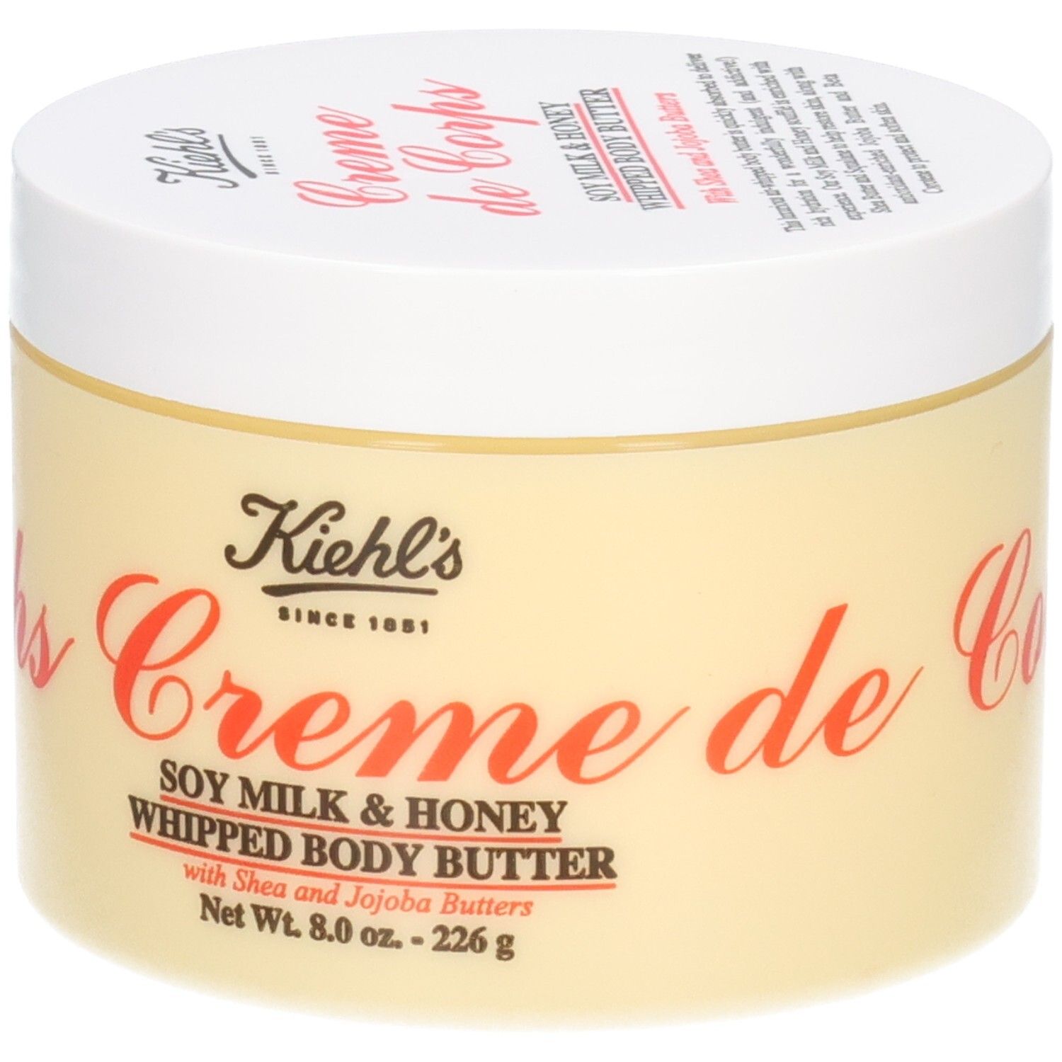 KIEHL'S Crème de Corps Soy Milk & Honey Whipped Body Butter, 226g.