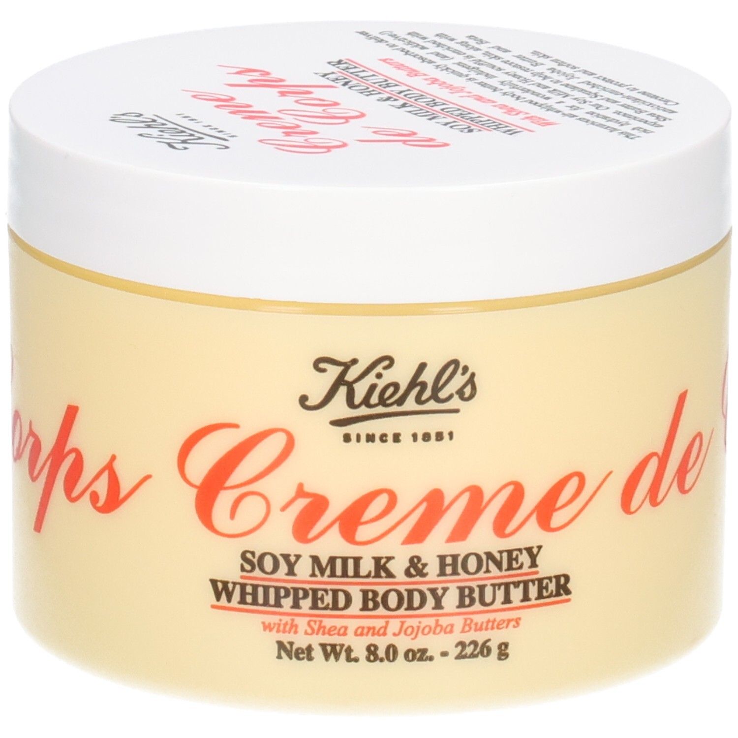 KIEHL'S Crème de Corps Soy Milk & Honey Whipped Body Butter, 226g.