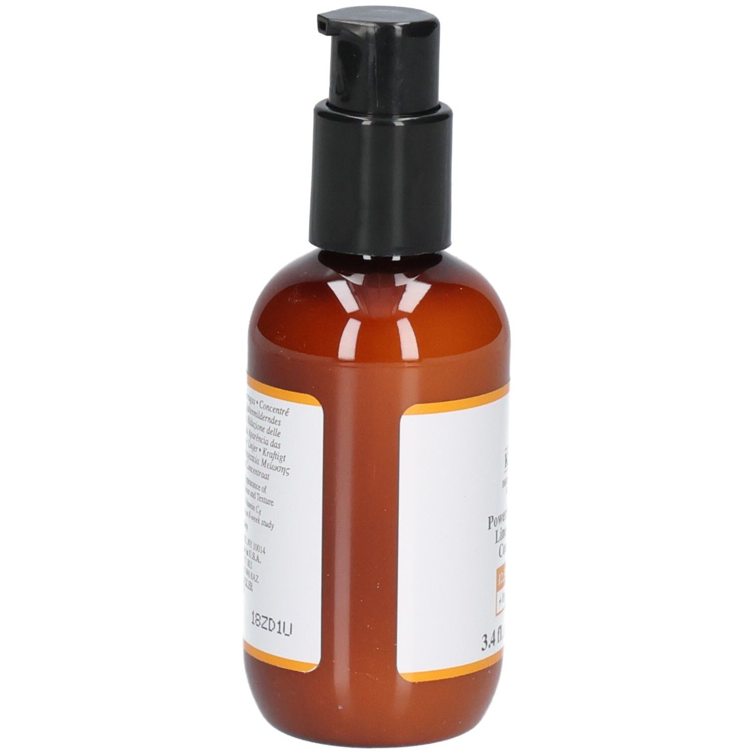 Kiehls Powerful-Strength Line-Reducing Concentrate, vue latérale. Contient 12,5% de Vitamine C.