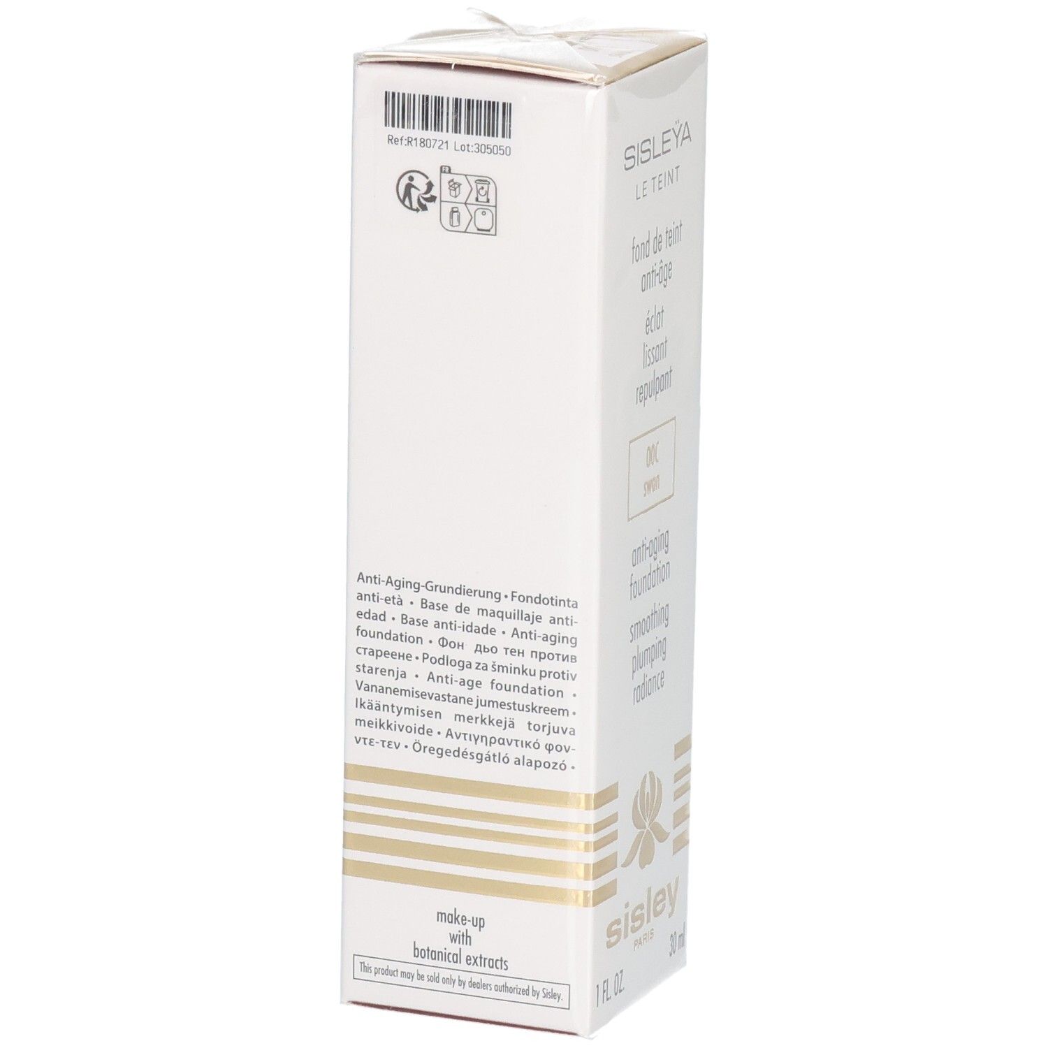 SISLEY Sisleya Le Teint Fond de teint anti-âge, verso avec informations produit.