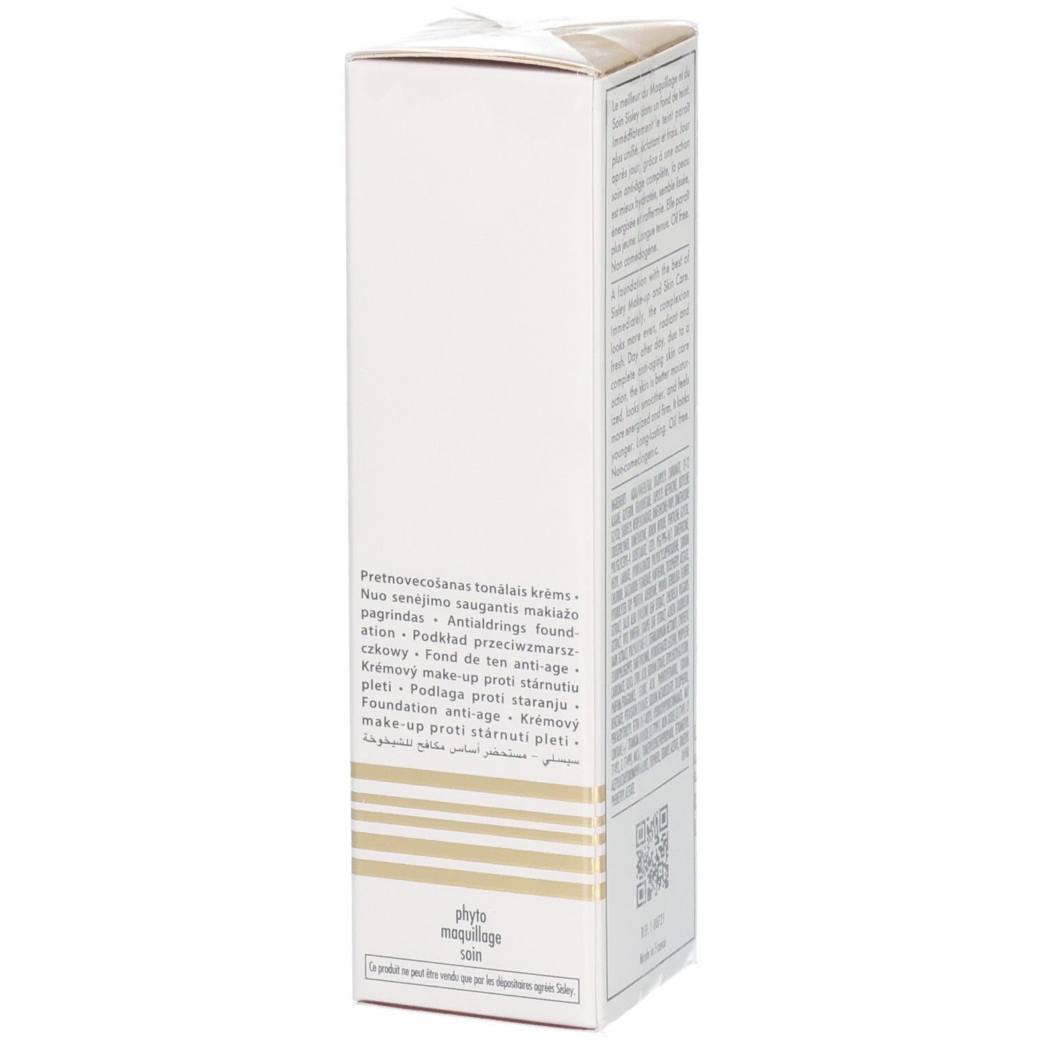 SISLEY Sisleya Le Teint Fond de teint anti-âge, côté avec description produit multilingue.