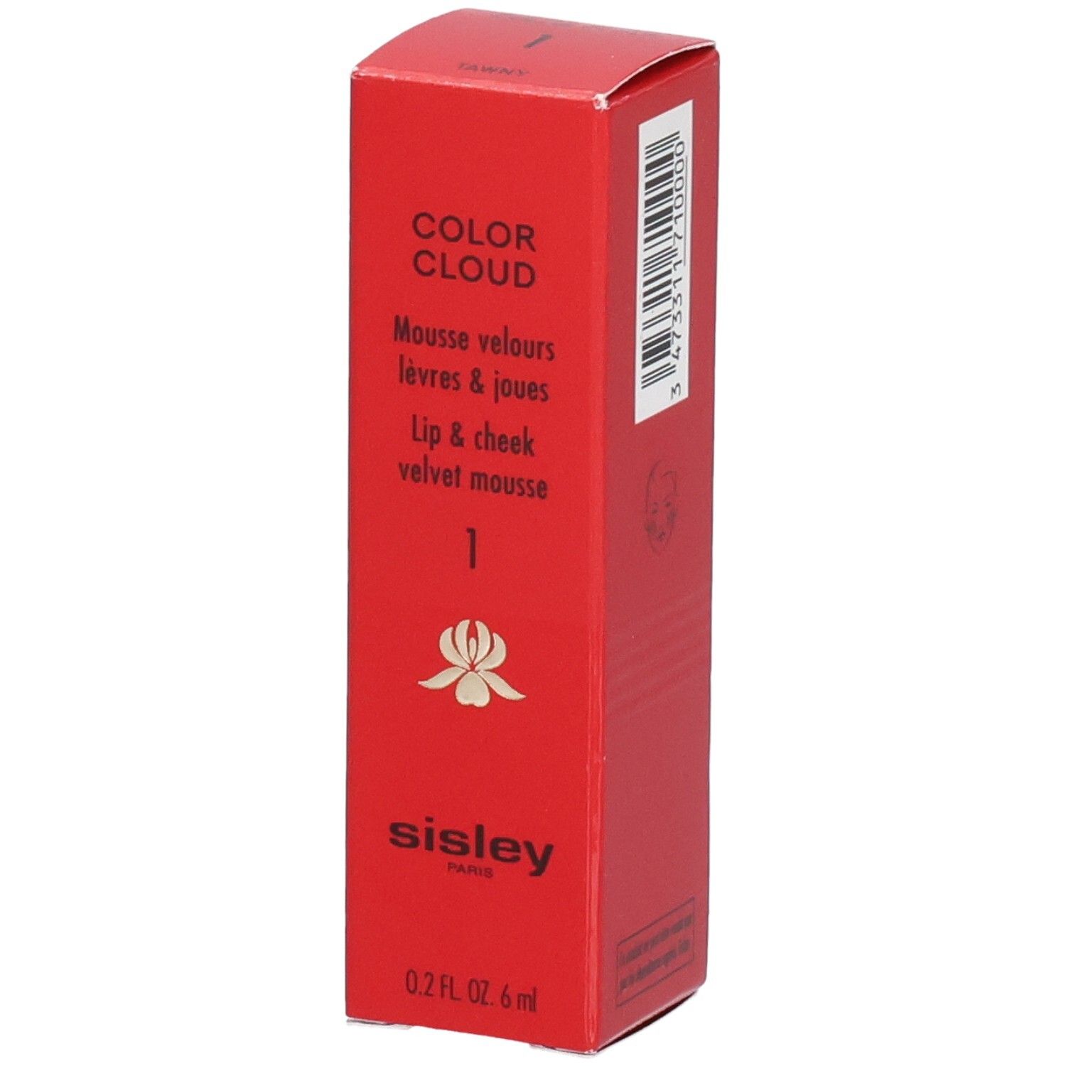 Sisley Color Cloud mousse lèvres et joues, teinte 1, emballage rouge.