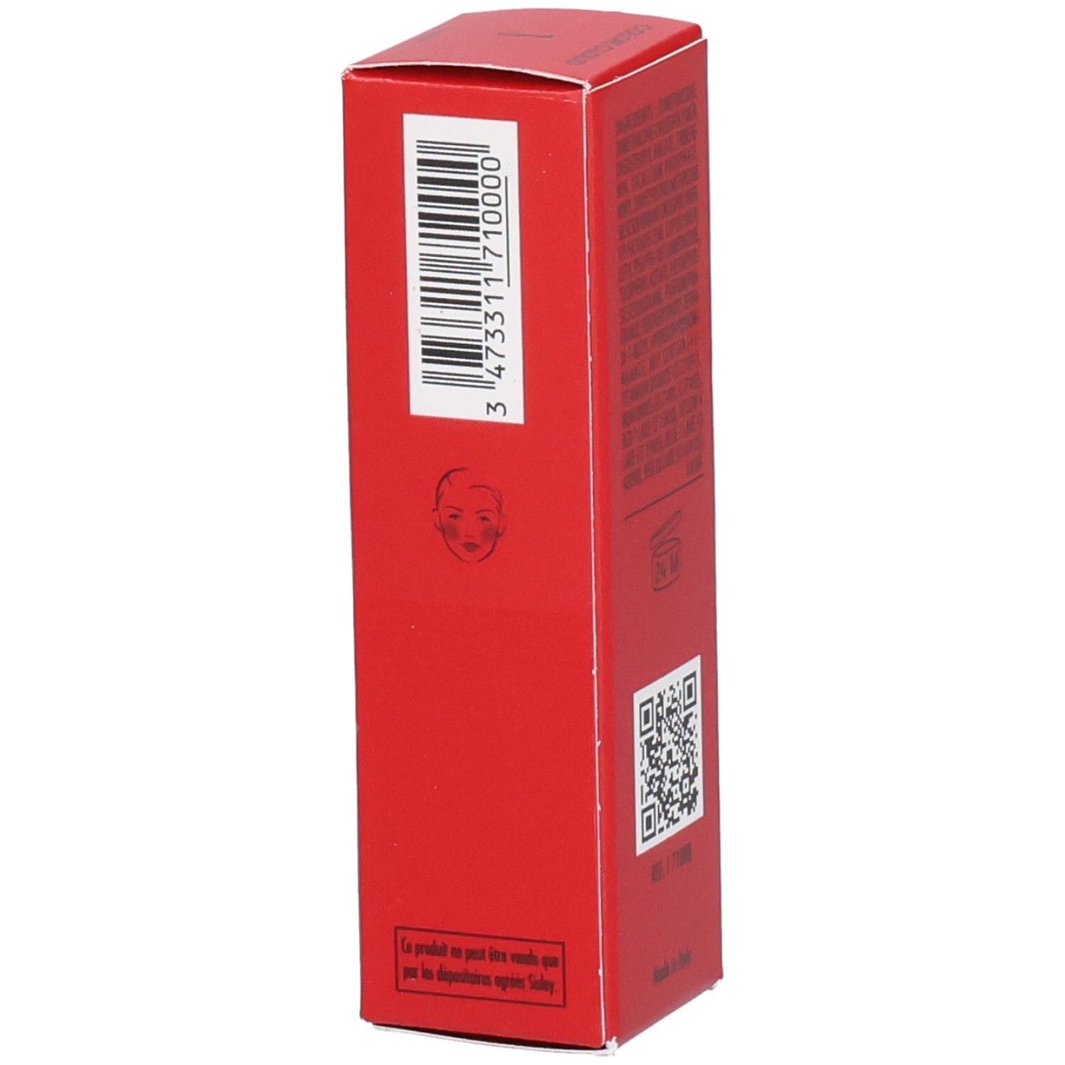 Sisley Color Cloud mousse lèvres et joues, emballage rouge avec code-barres et symbole de visage.
