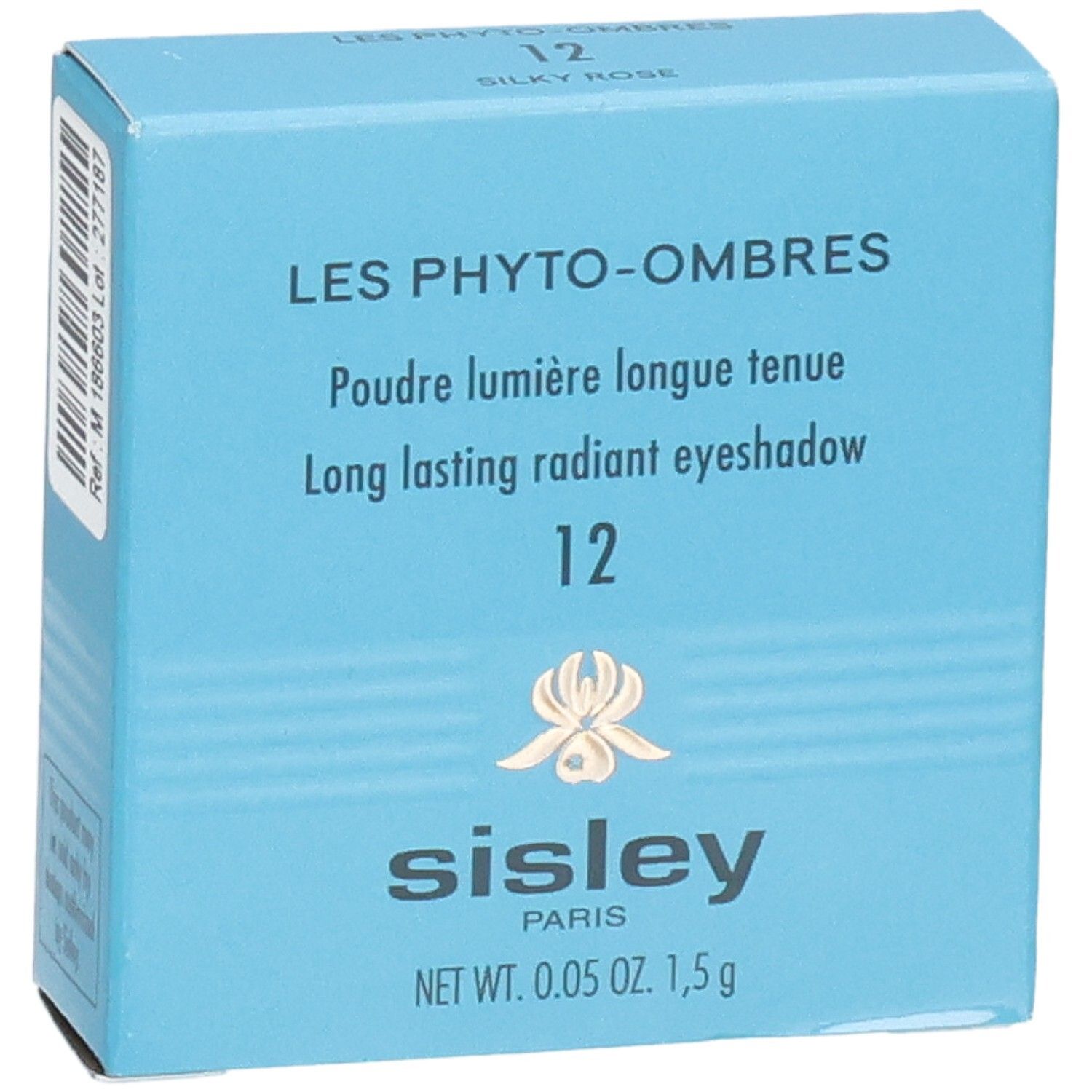 Boîte Sisley Les Phyto-Ombres, dos avec code-barres et informations produit.