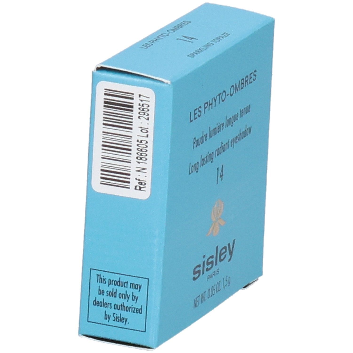 Boîte Sisley Les Phyto-Ombres, dos avec code-barres et informations produit.