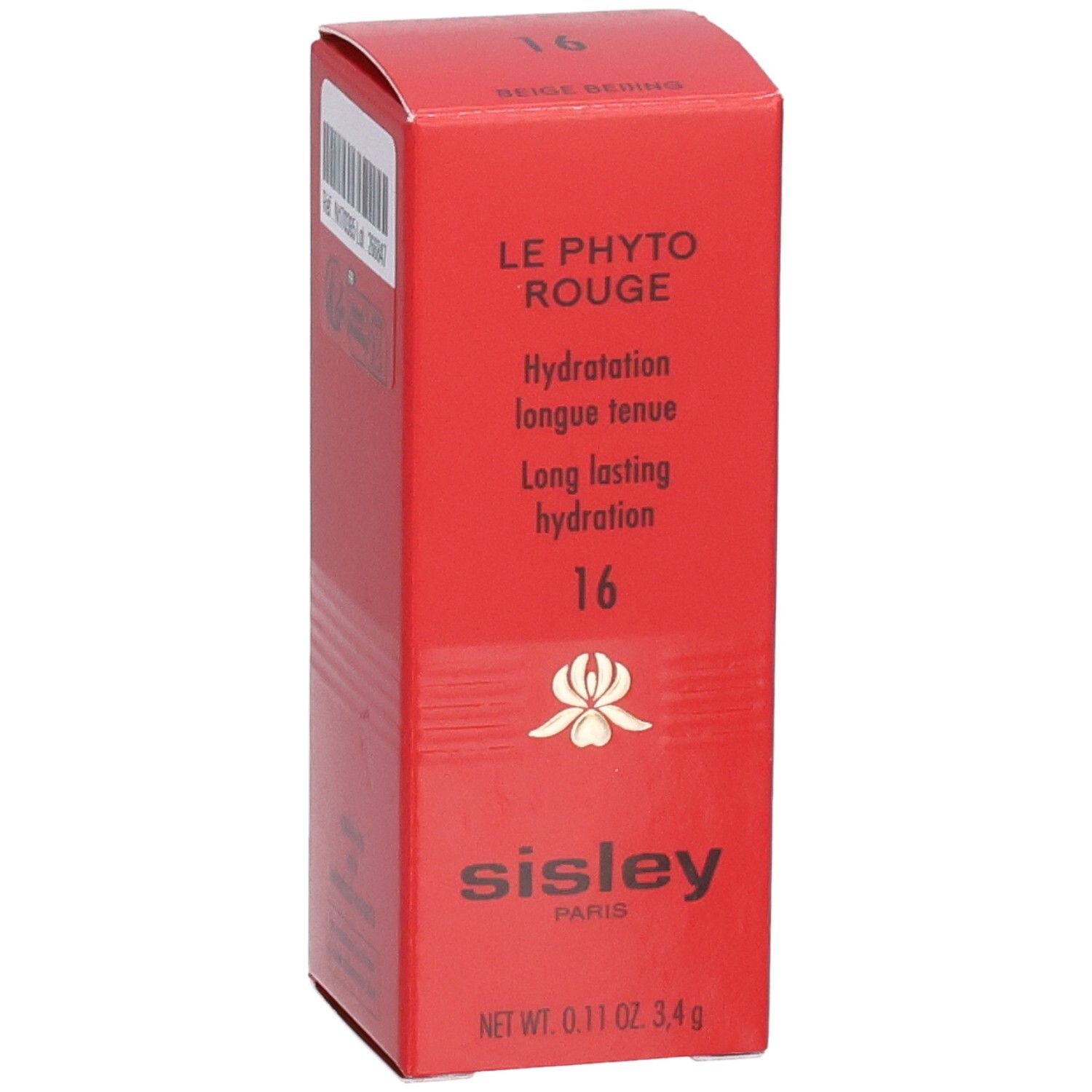 Emballage Sisley Le Phyto Rouge Rouge à lèvres, rouge, avec informations produit et logo.