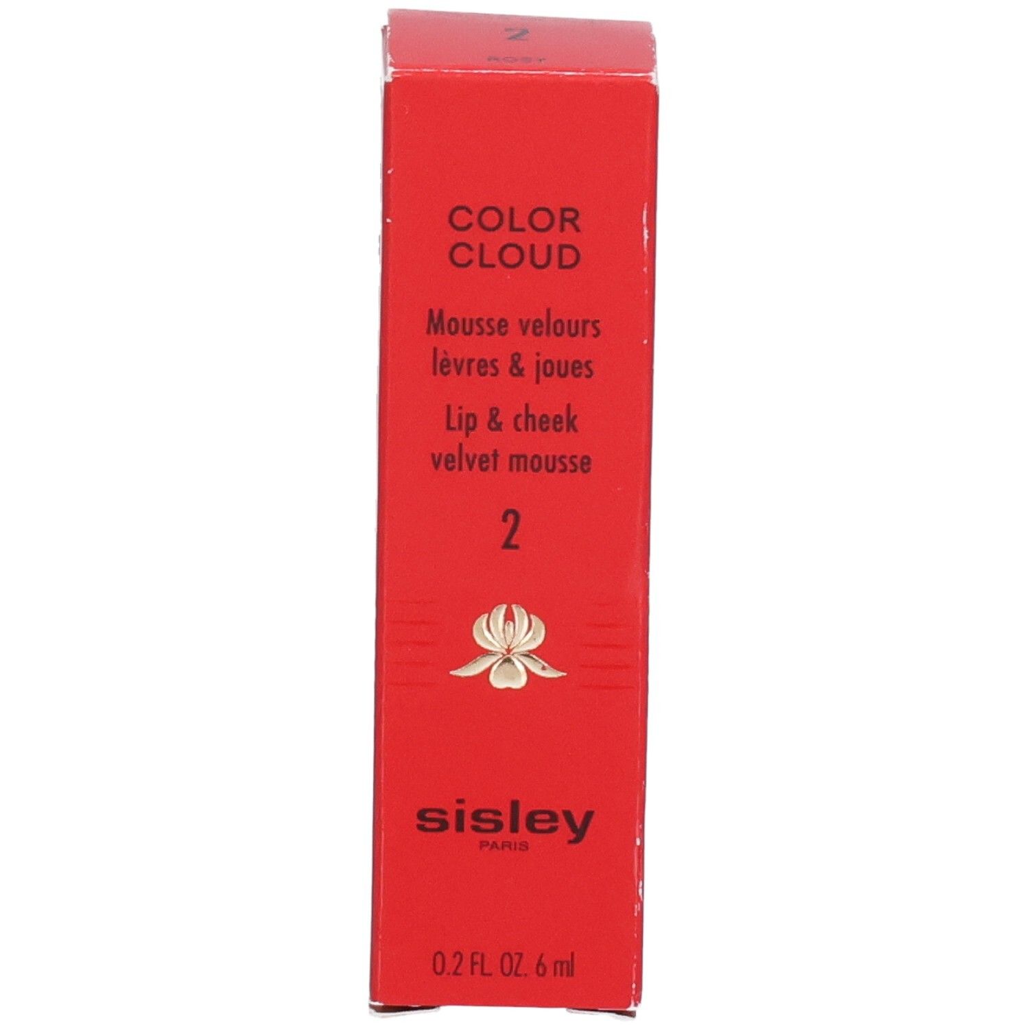 Avant de l'emballage Sisley Color Cloud rouge avec nom produit et numéro 2.