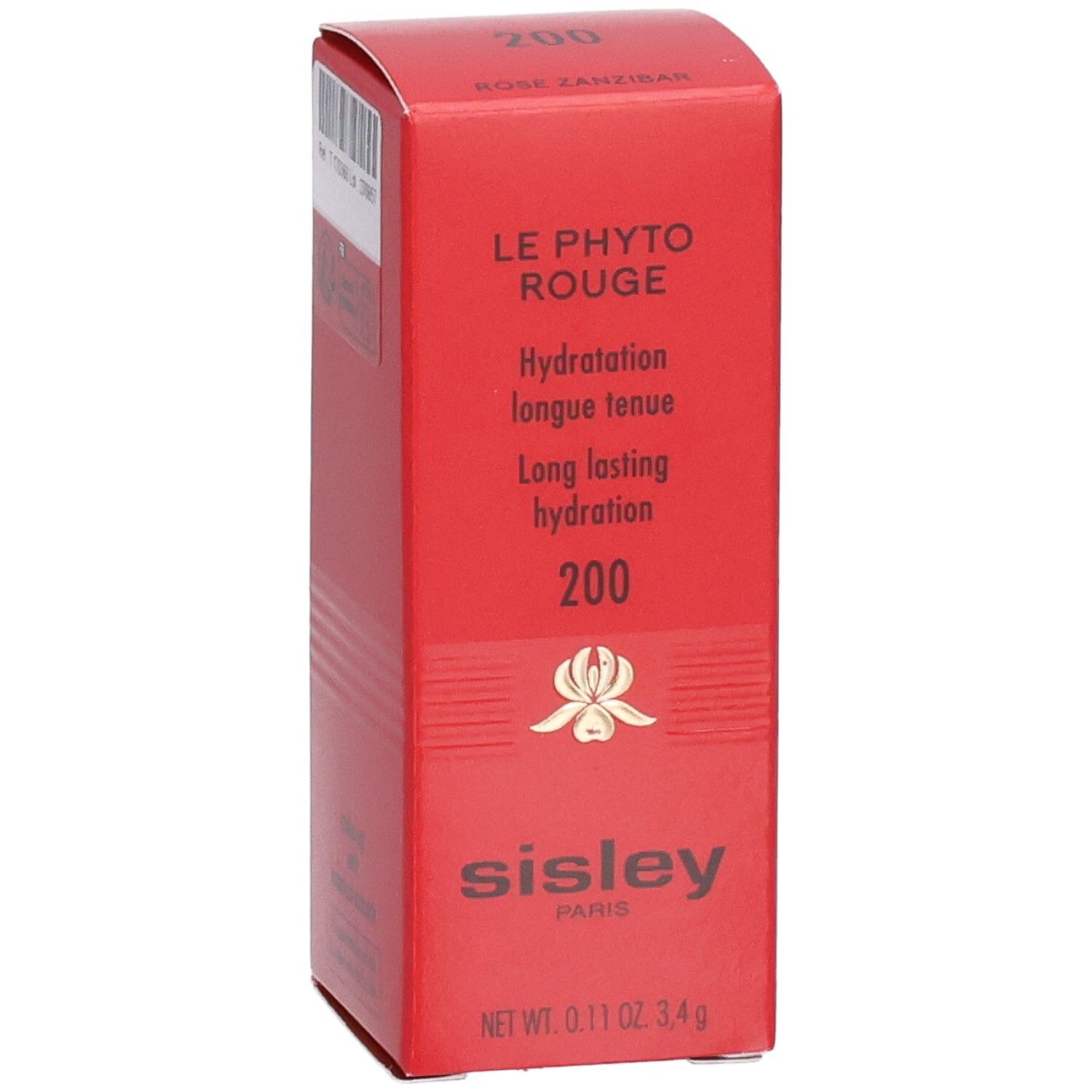 Emballage Sisley Le Phyto Rouge 200 Rose Zanzibar, face avant avec nom produit et marque.