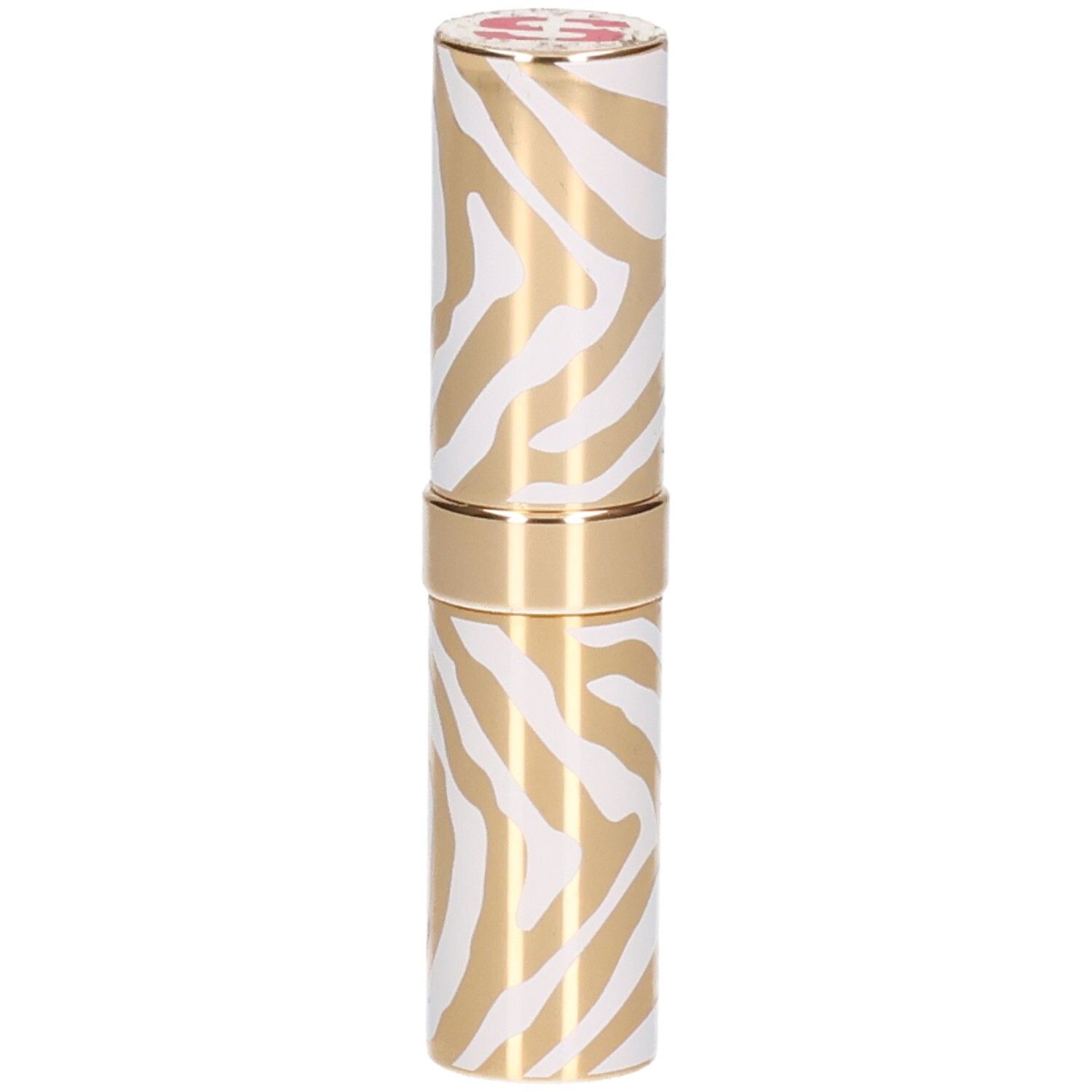 Rouge à lèvres Sisley Phyto Rouge Shine, motif zèbre or et blanc.